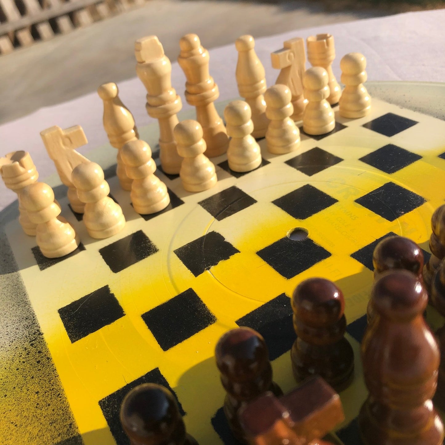 Vinyl Chess Set - Yellow Cream