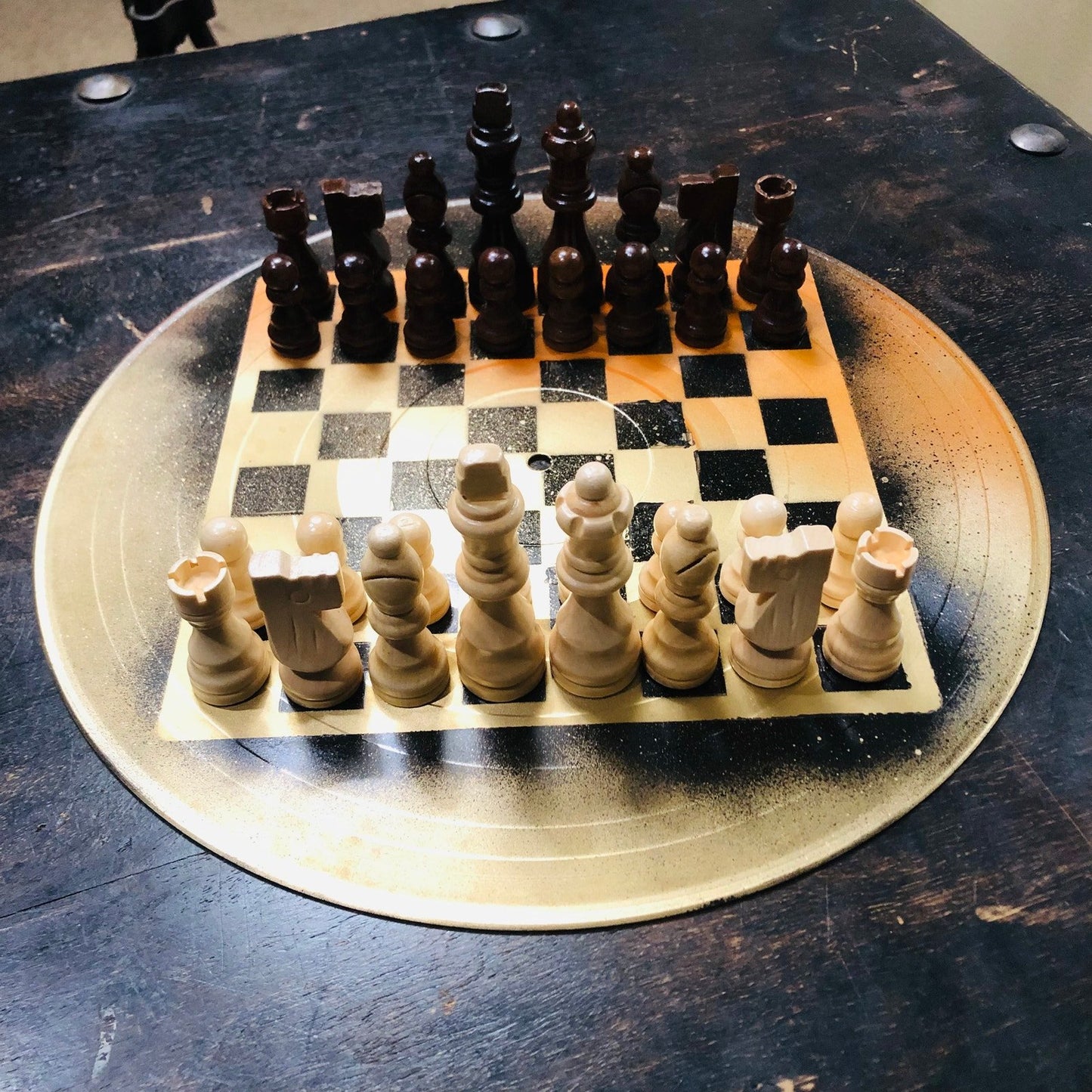 Vinyl Chess Set - Orange Gold & Black