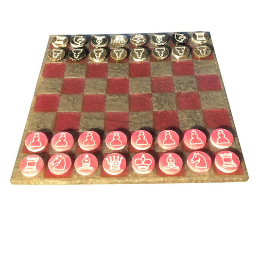 Handmade Resin Chess Set - Violet Black