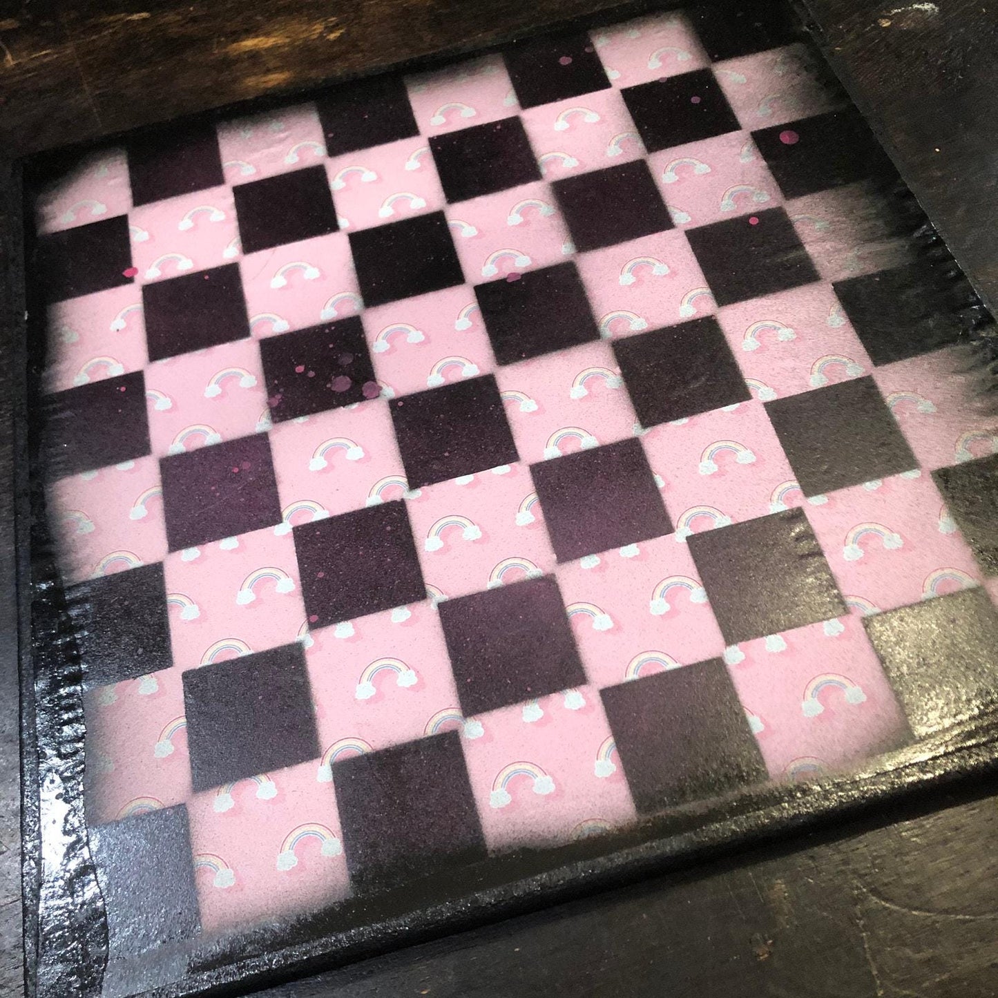 Scrapbook Chess Set - Pink Rainbow