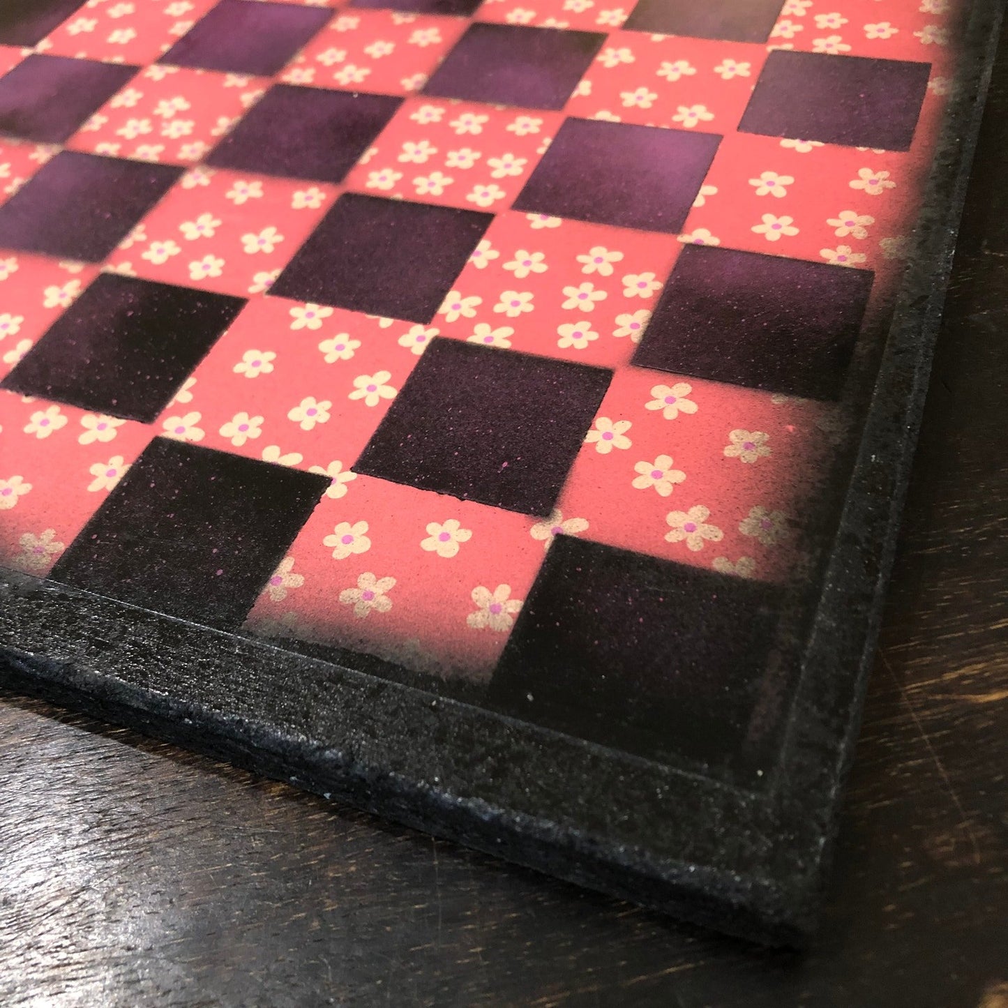 Scrapbook Chess Set - Peach Pink Flower