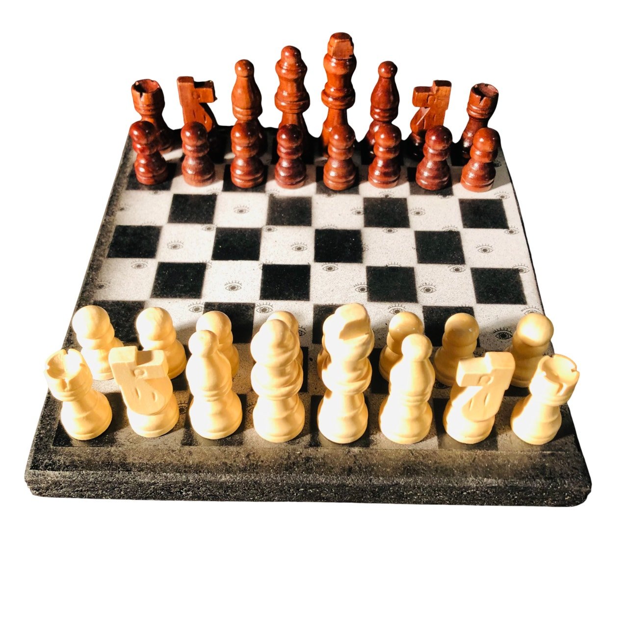 Scrapbook Chess Set - White Eyes