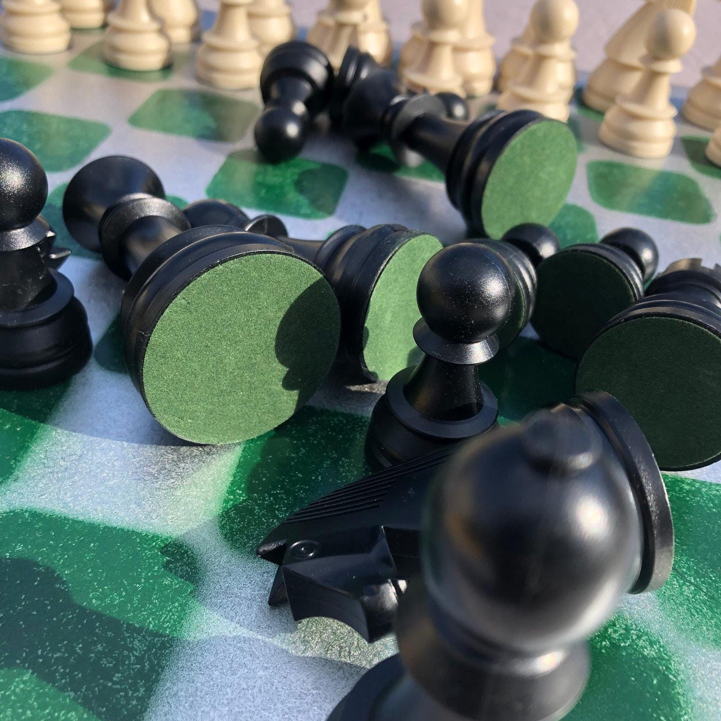 Large Chess Set - Chrome Green