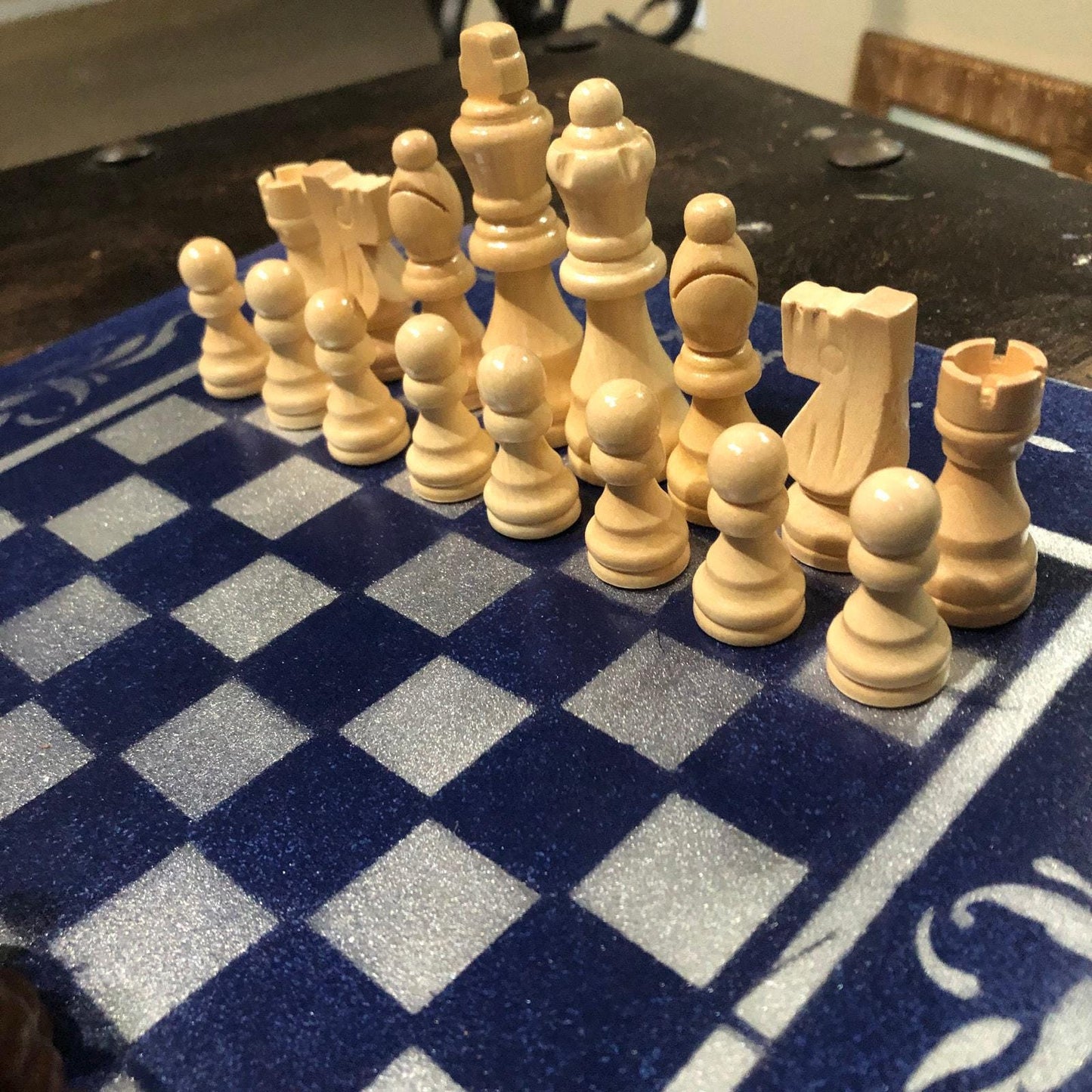 Chess Set - Cowboys Blue & Silver