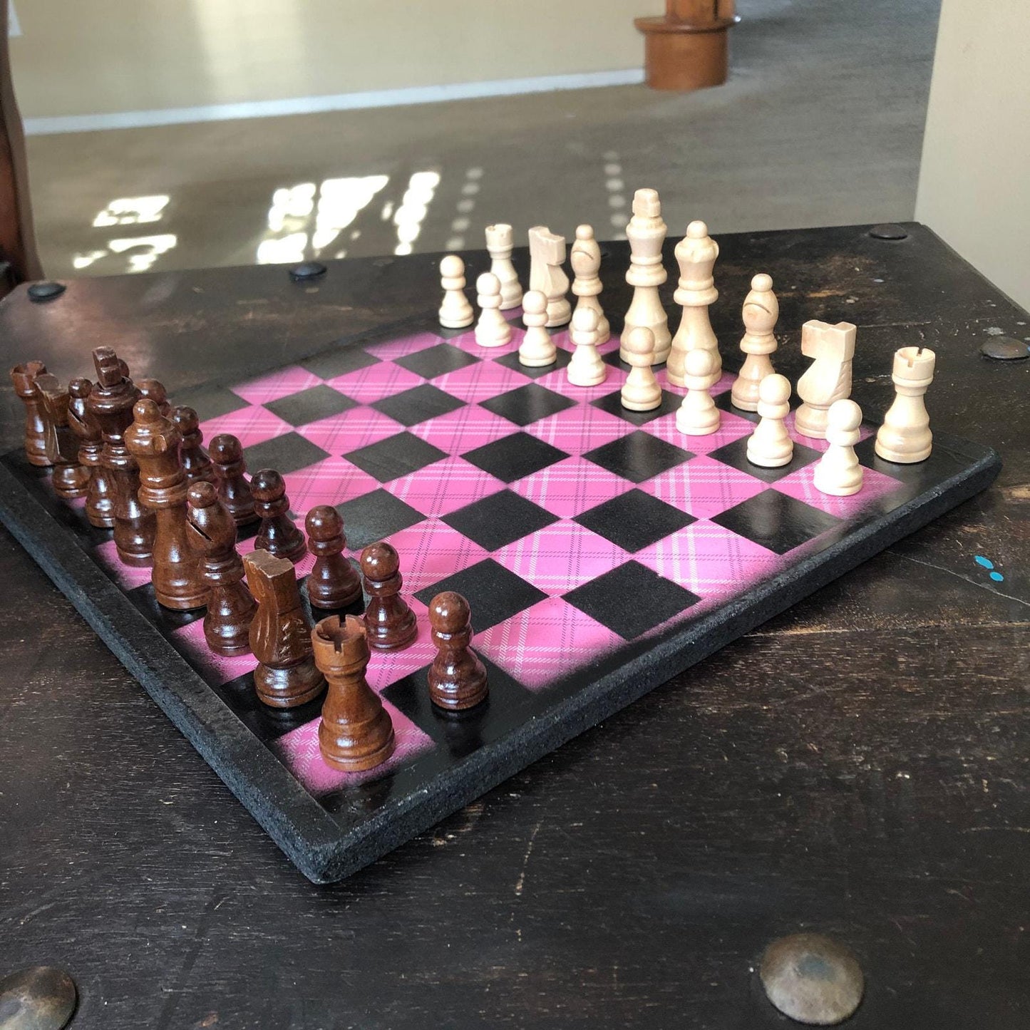 Scrapbook Chess Set - Pink Lines