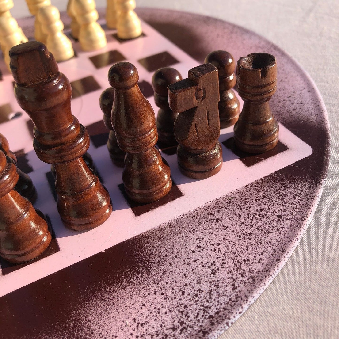 Vinyl Chess Set - Chocolate Pink