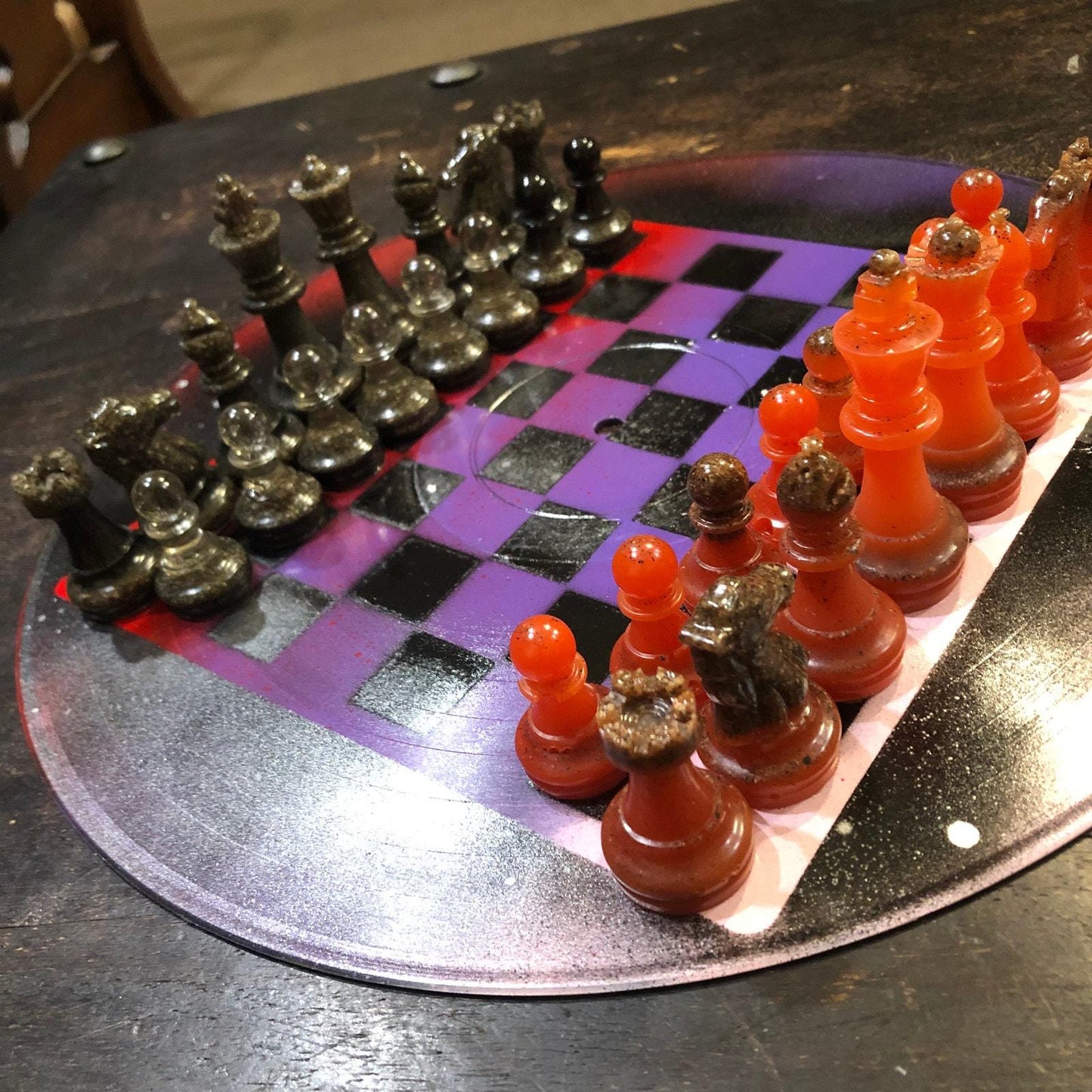 Vinyl Chess Set - Haunted Purple (Resin Pieces)