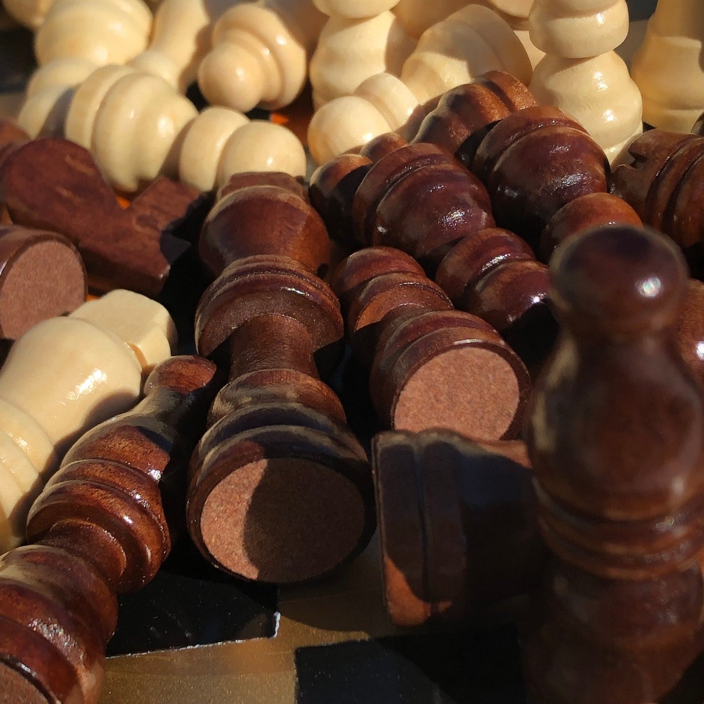 Vinyl Chess Set - Golden Orange