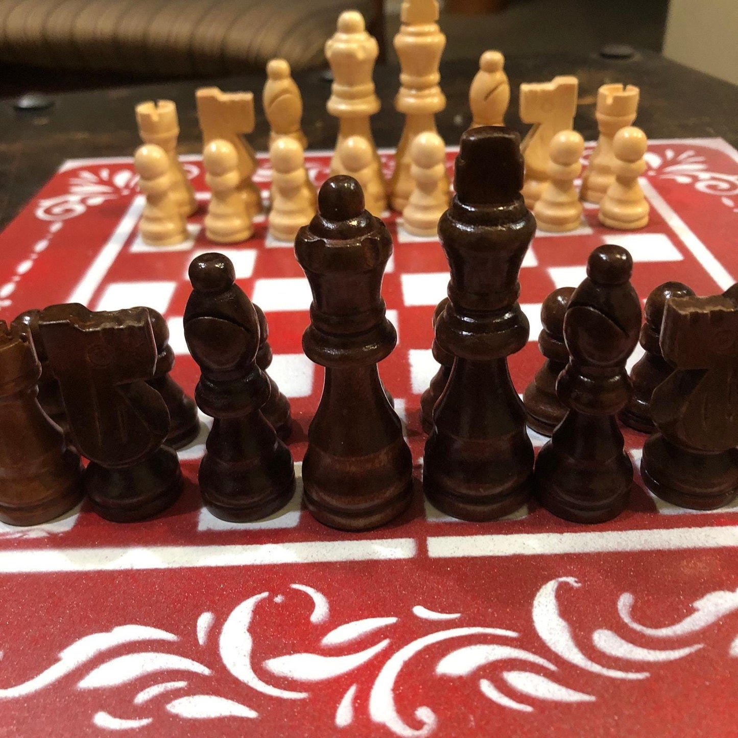 Chess Set - Simple Red & White