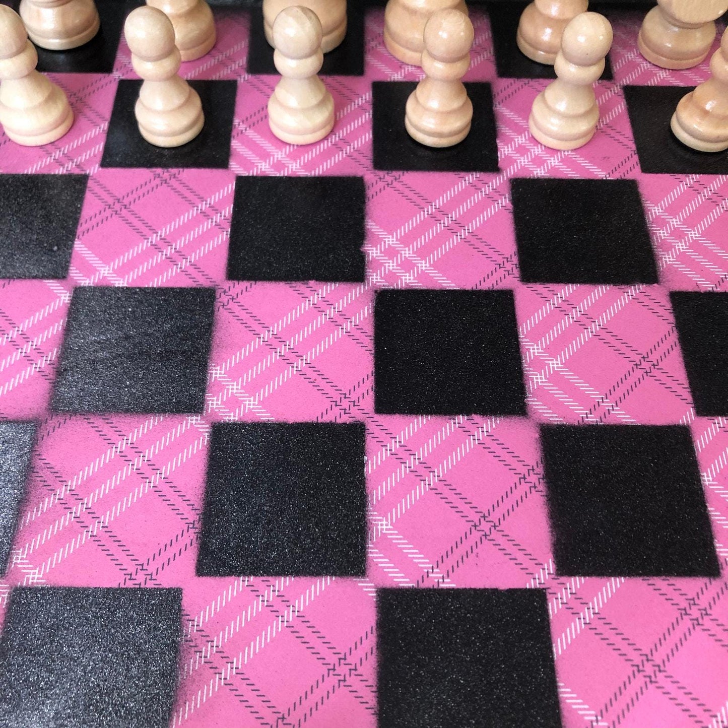 Scrapbook Chess Set - Pink Lines