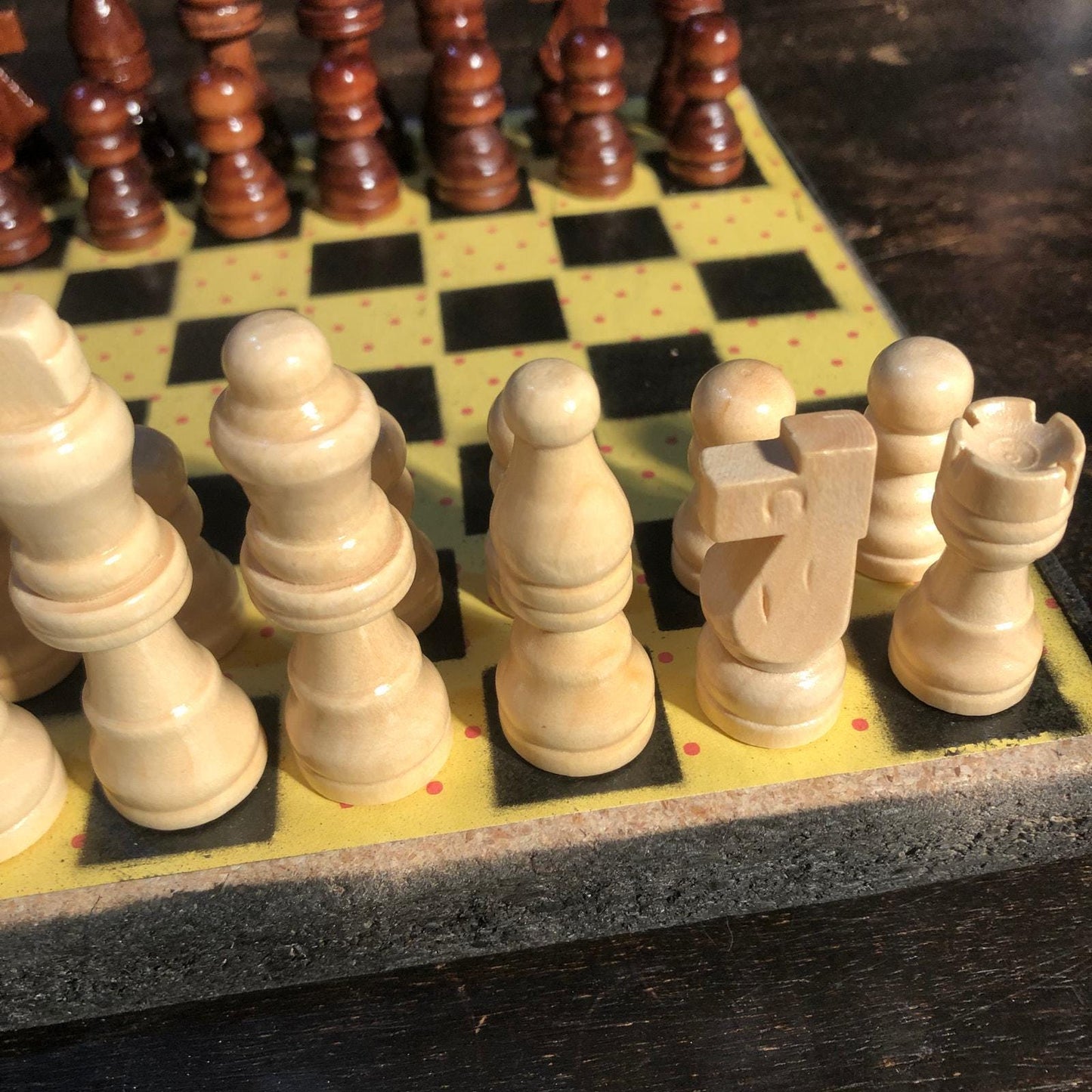 Scrapbook Chess Set - Dotted Yellow