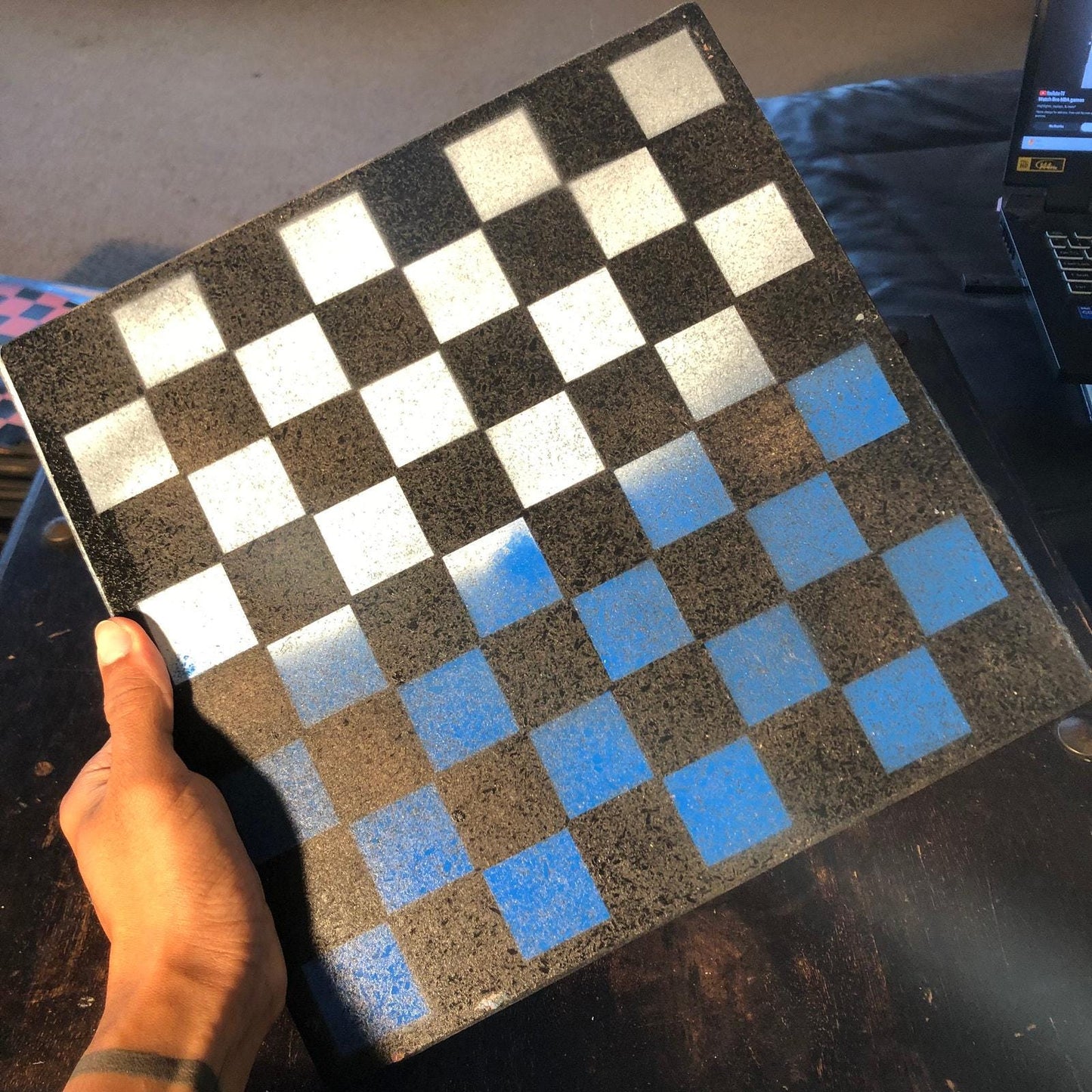 Chess Set - Blue & White (Resin Pieces)