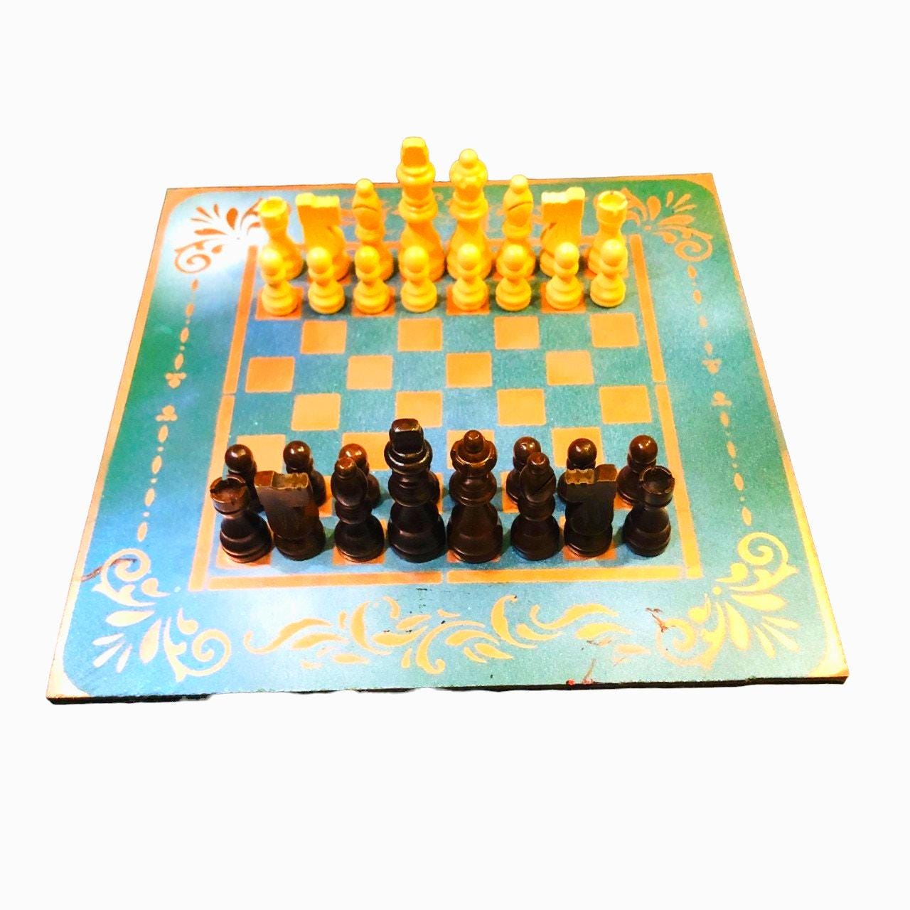 Chess Set - Emerald Green & Bronze