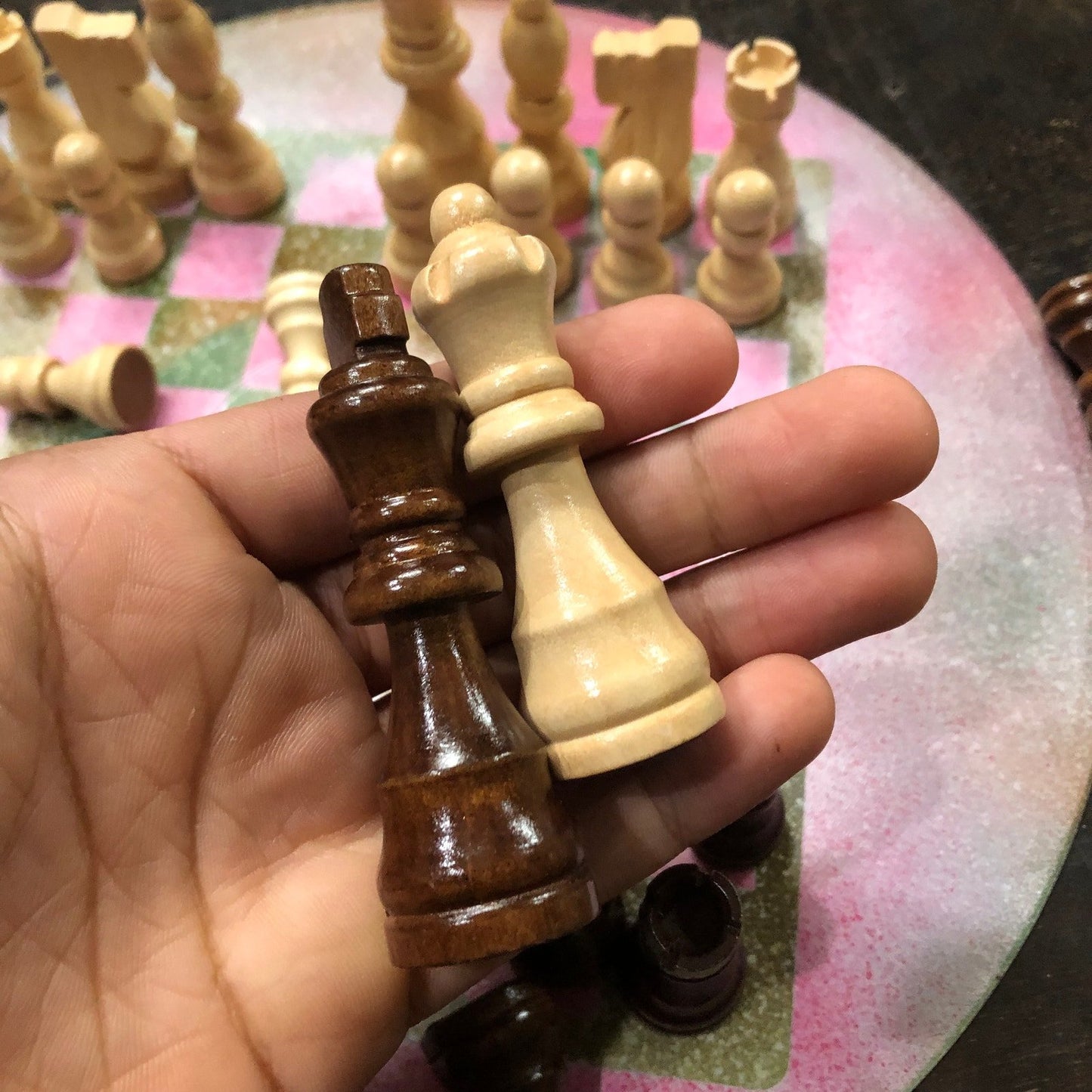 Vinyl Chess Set - Pink Green Mist