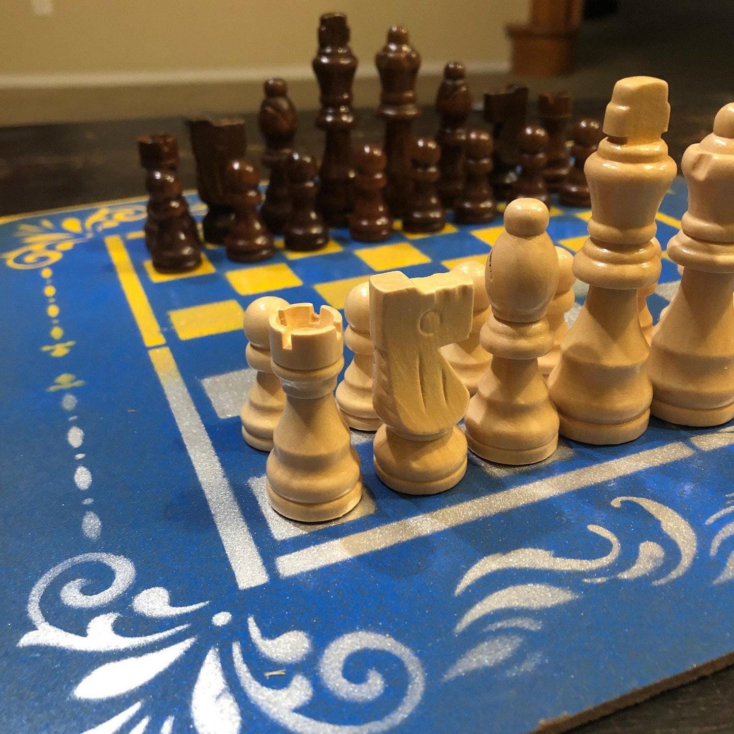 Chess Set - UCLA Blue & Yellow Colors