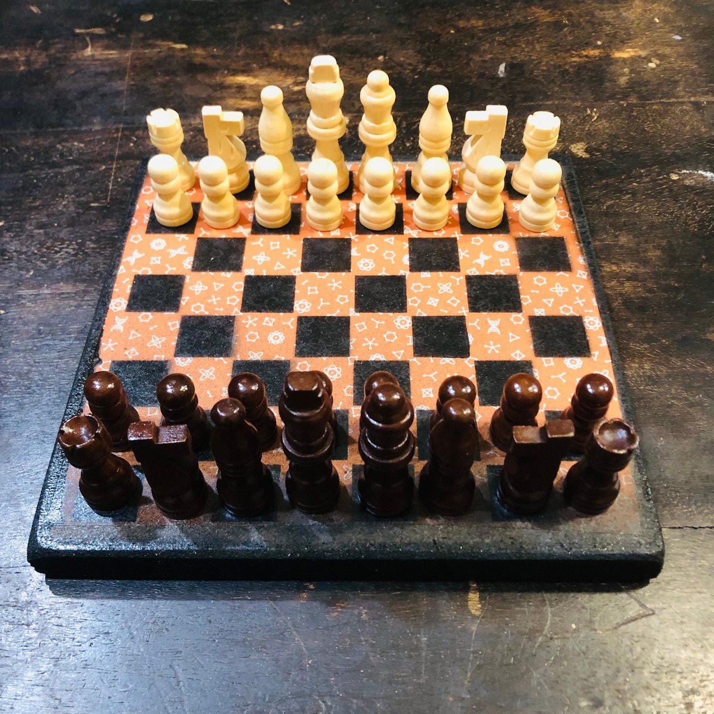 Scrapbook Chess Set - Orange Chemistry