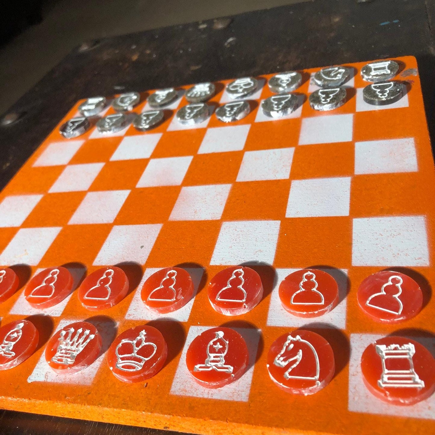 Chess Set - Vibrant Orange