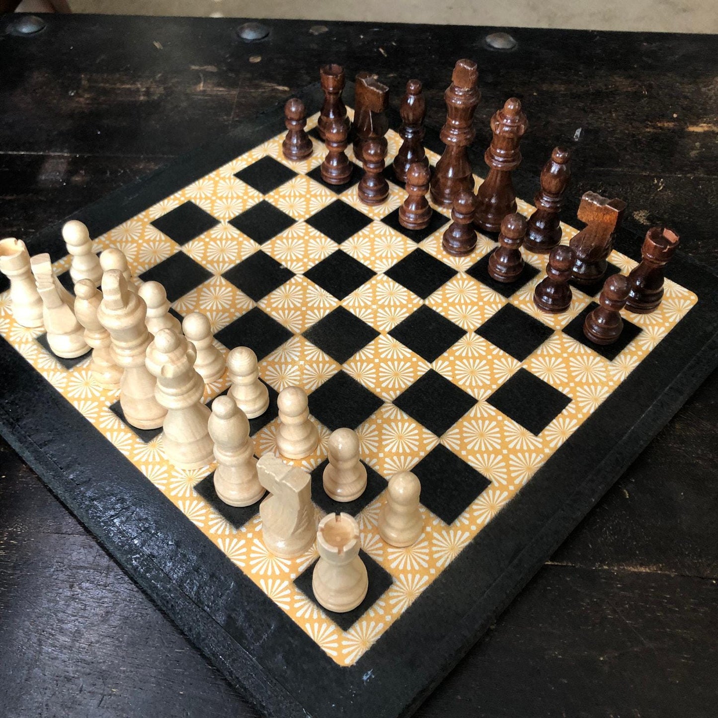 Scrapbook Chess Set - Vintage Yellow