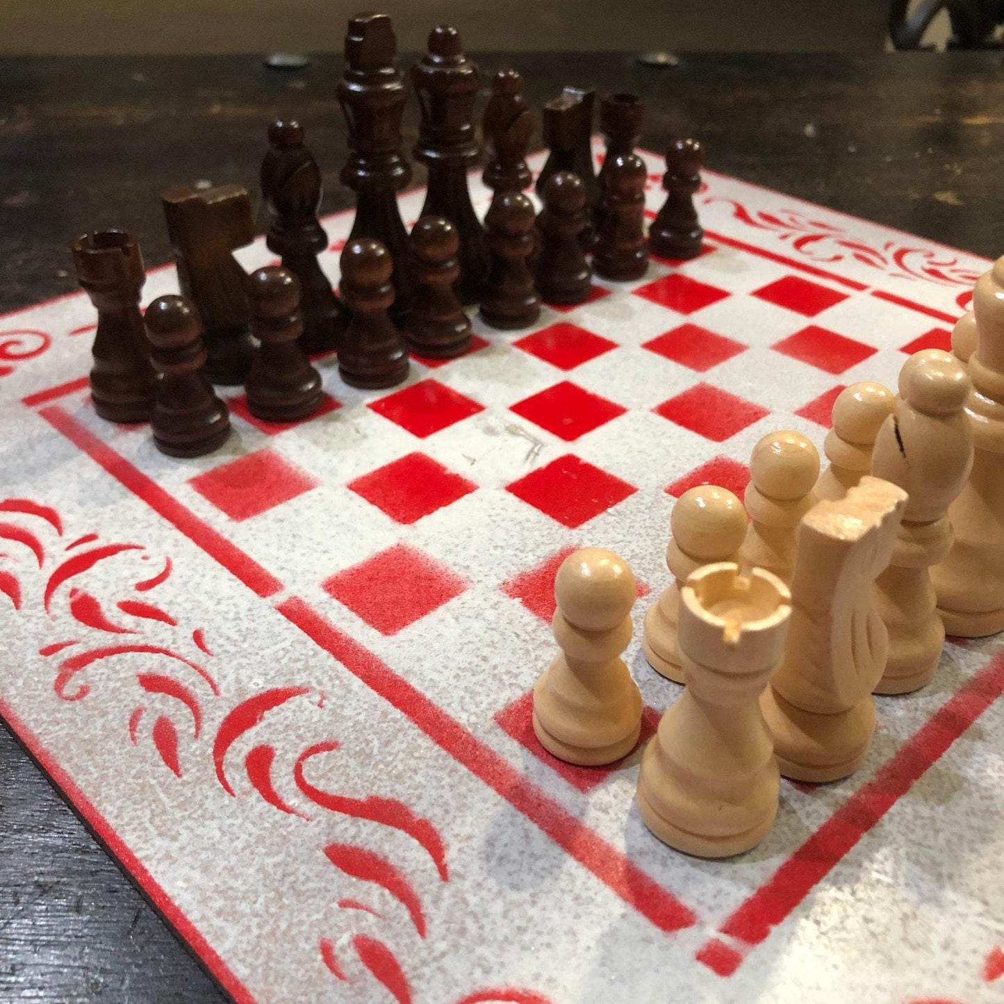 Chess Set - White & Red