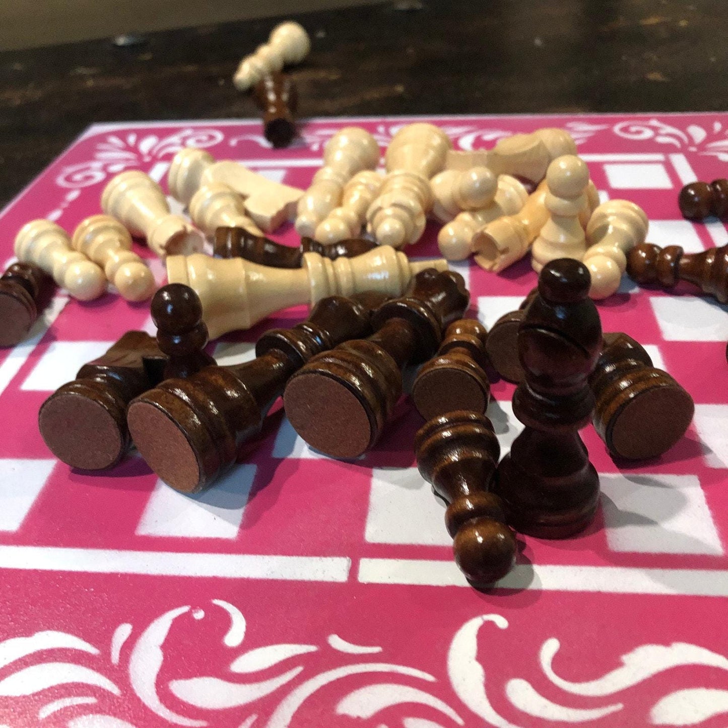 Chess Set - Hot Pink & White