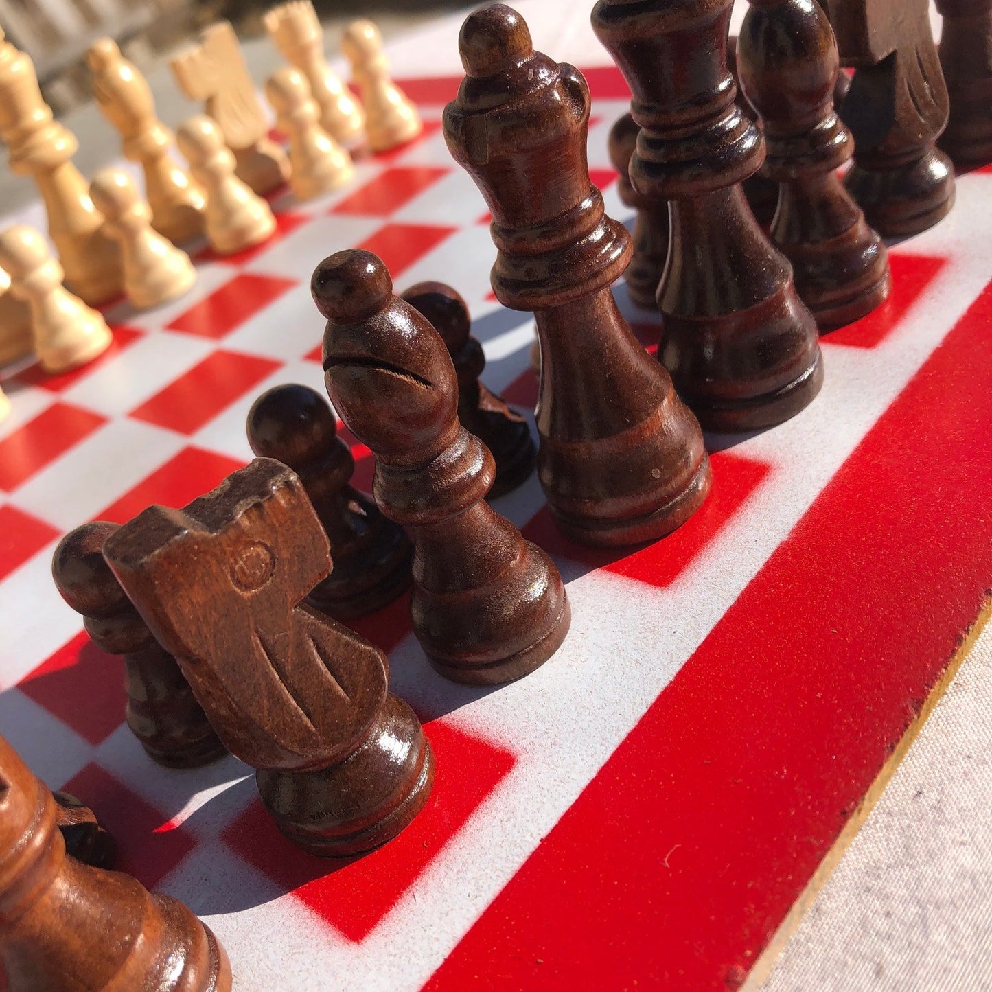 Chess Set - Red & White