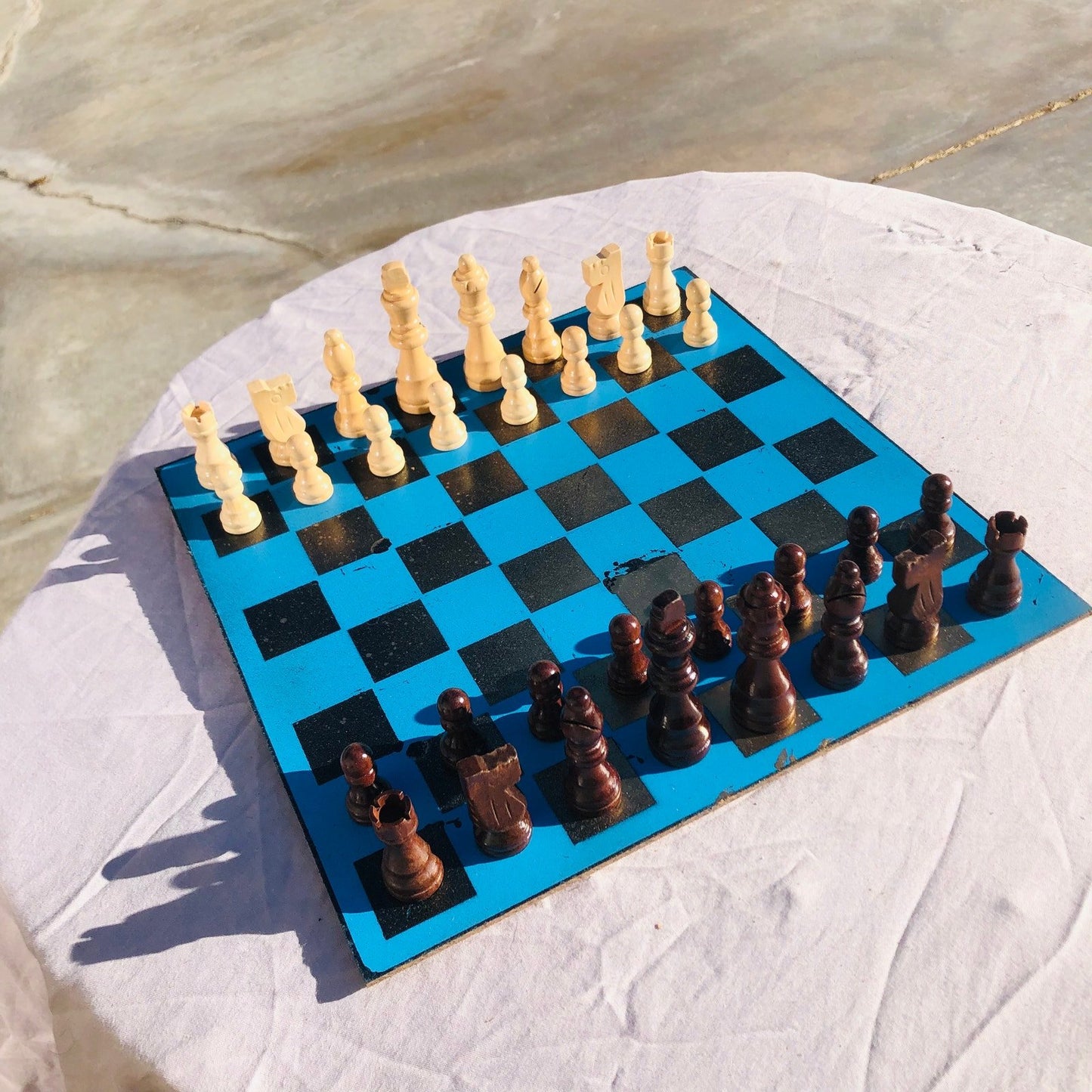 Chess Set - Deep Blue Gold