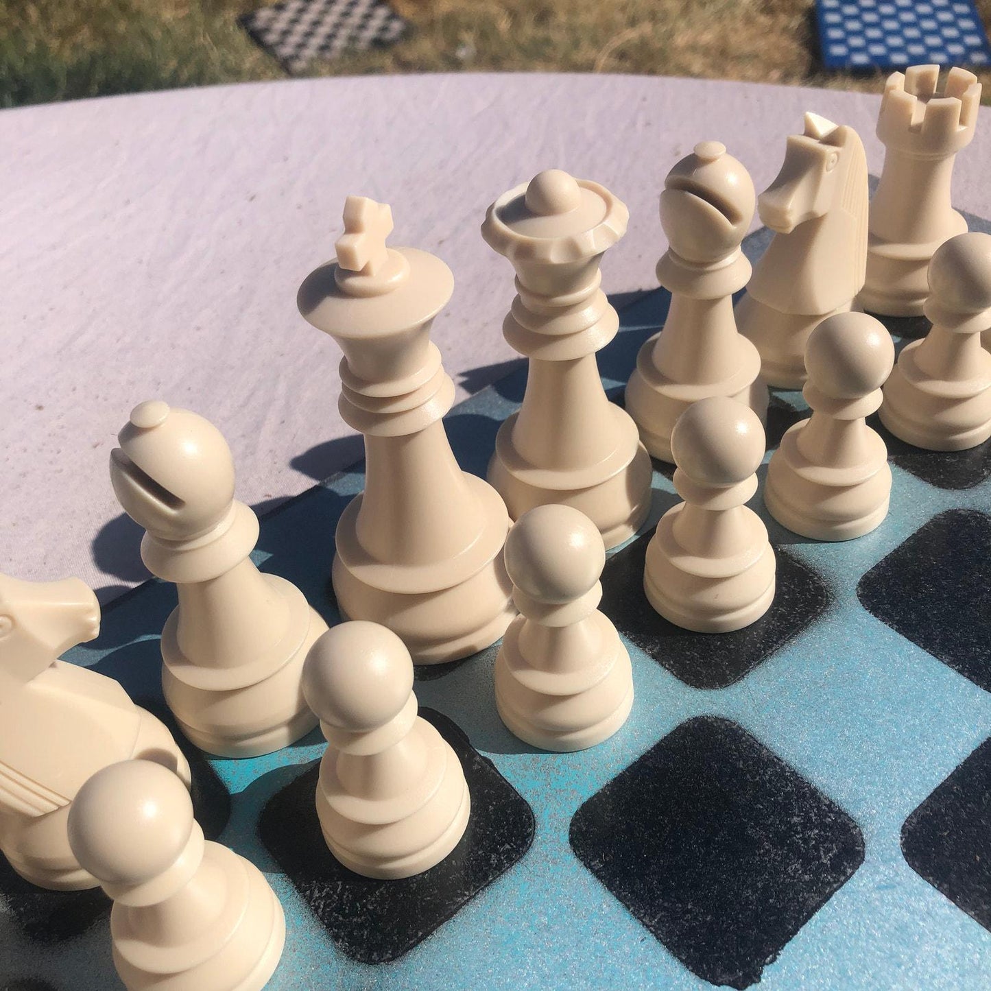 Large Chess Set - Bright Blue