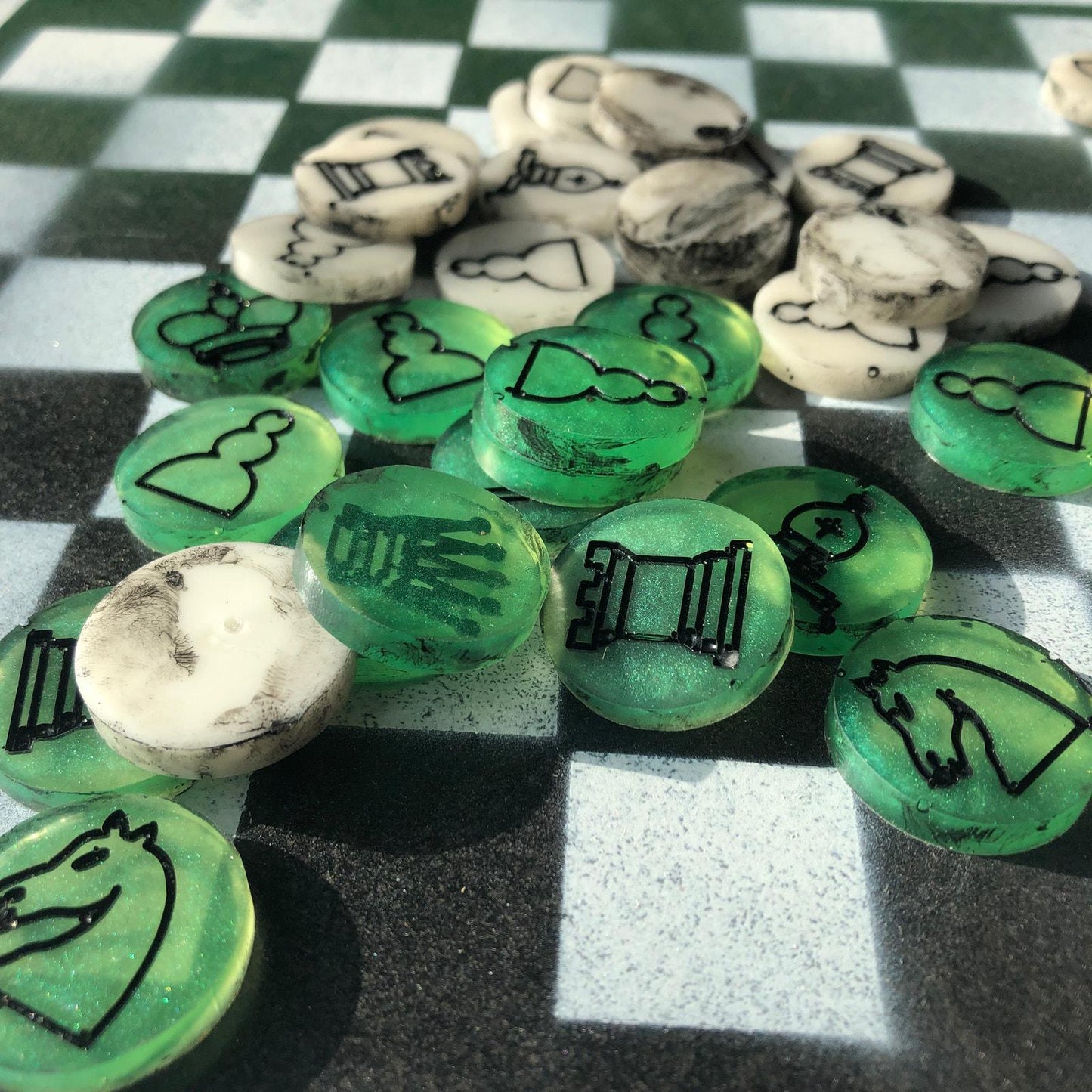 Chess Set - Green & White