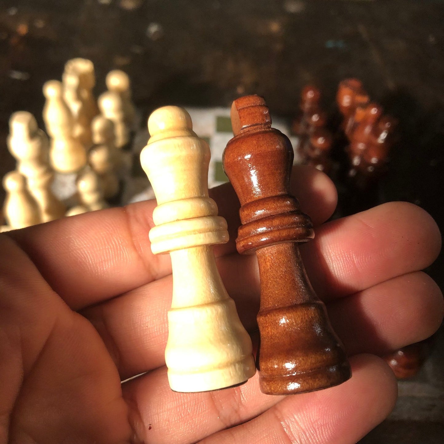 Scrapbook Chess Set - Golden White Vintage