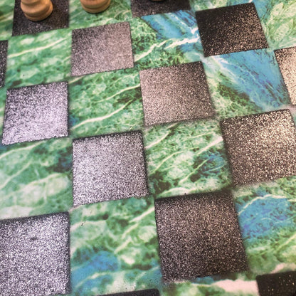 Scrapbook Chess Set - Green Crystal