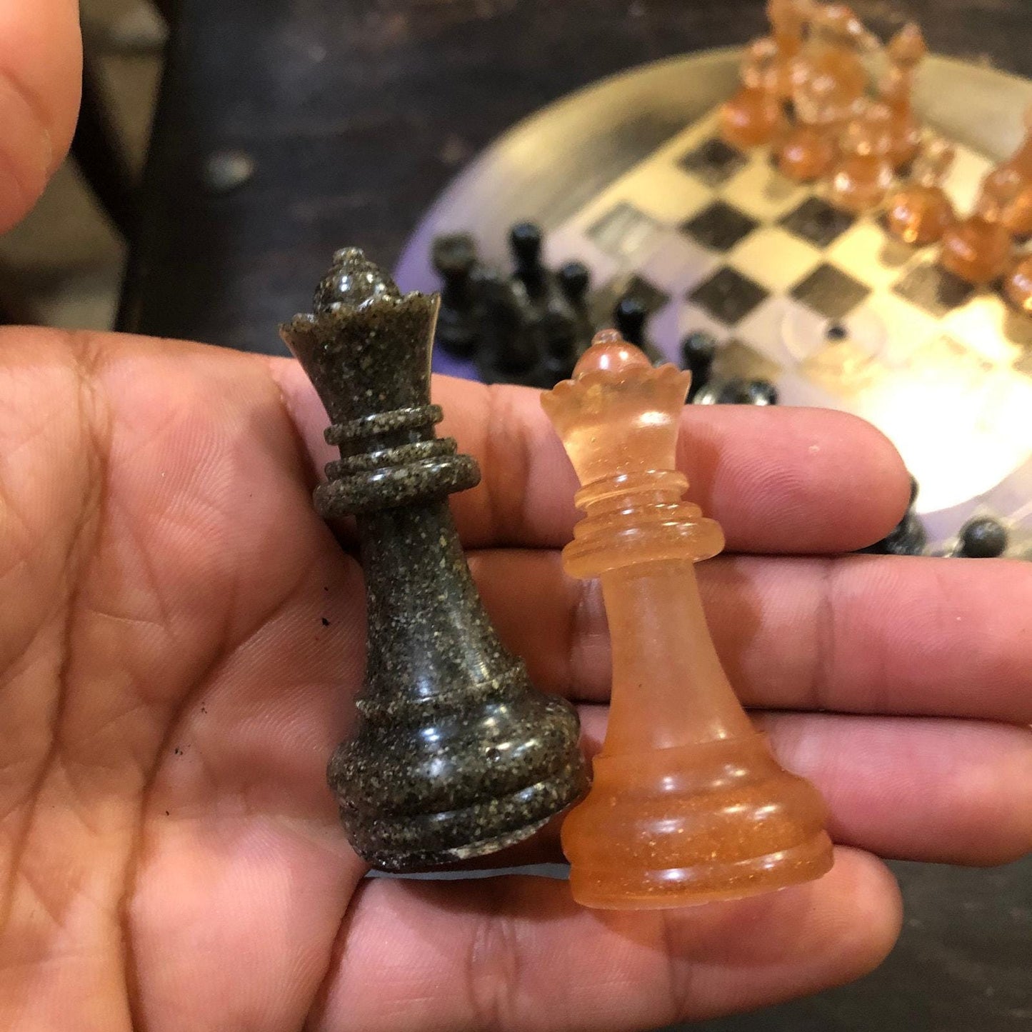 Vinyl Chess Set - Golden Purple (Resin Pieces)