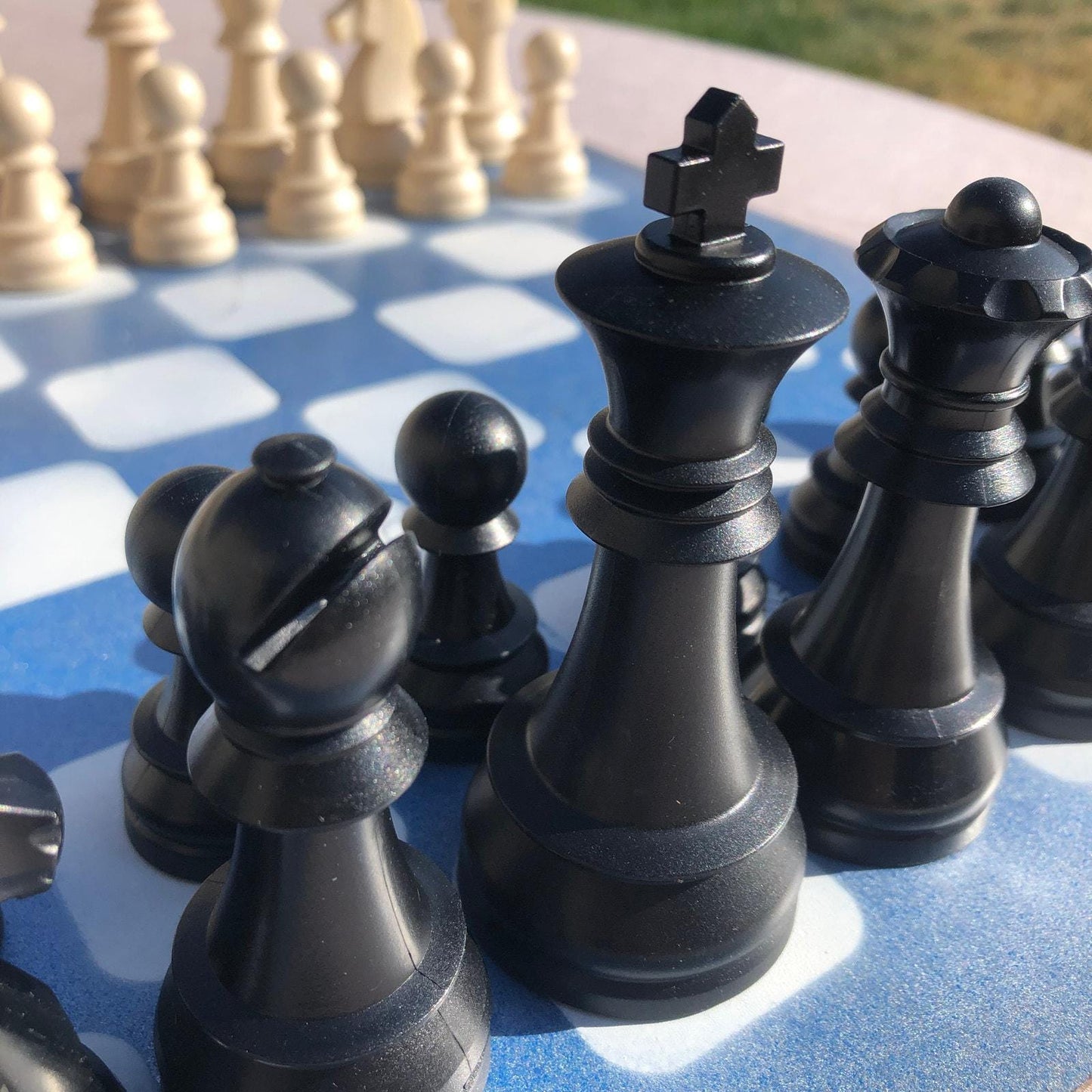 Large Chess Set - Sky Blue