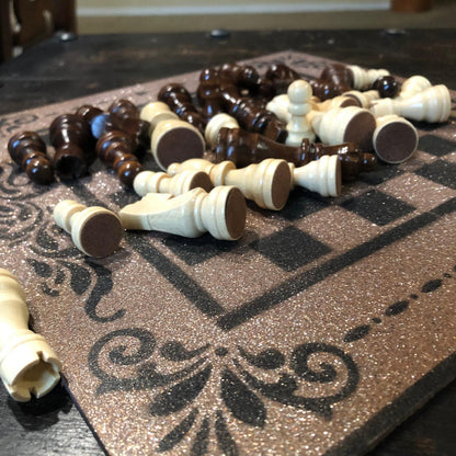 Chess Set - Sparkle Gold & Black