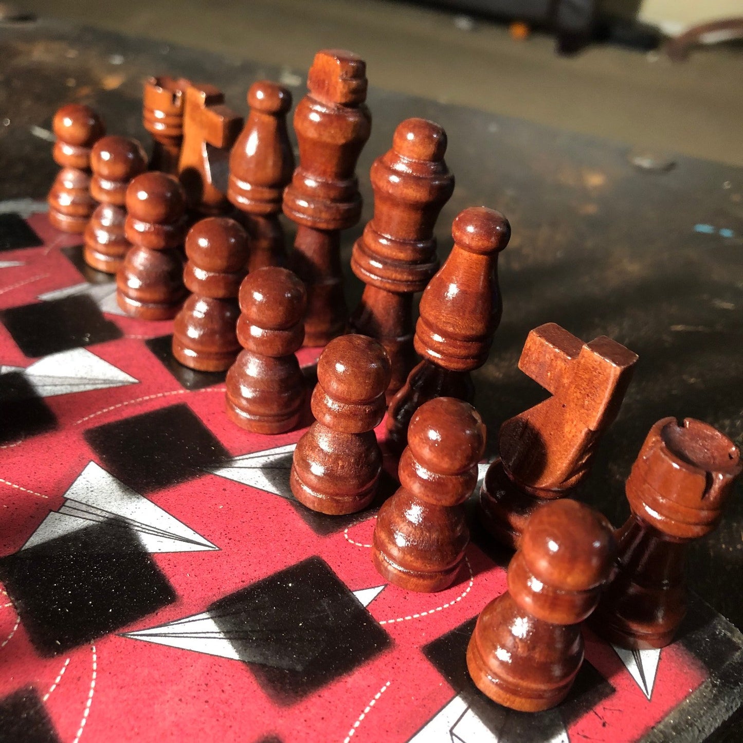 Scrapbook Chess Set - Red Paper Plane