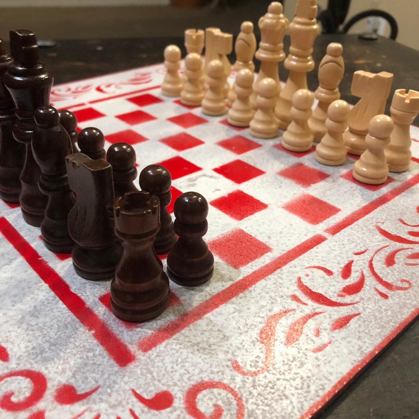 Chess Set - White & Red