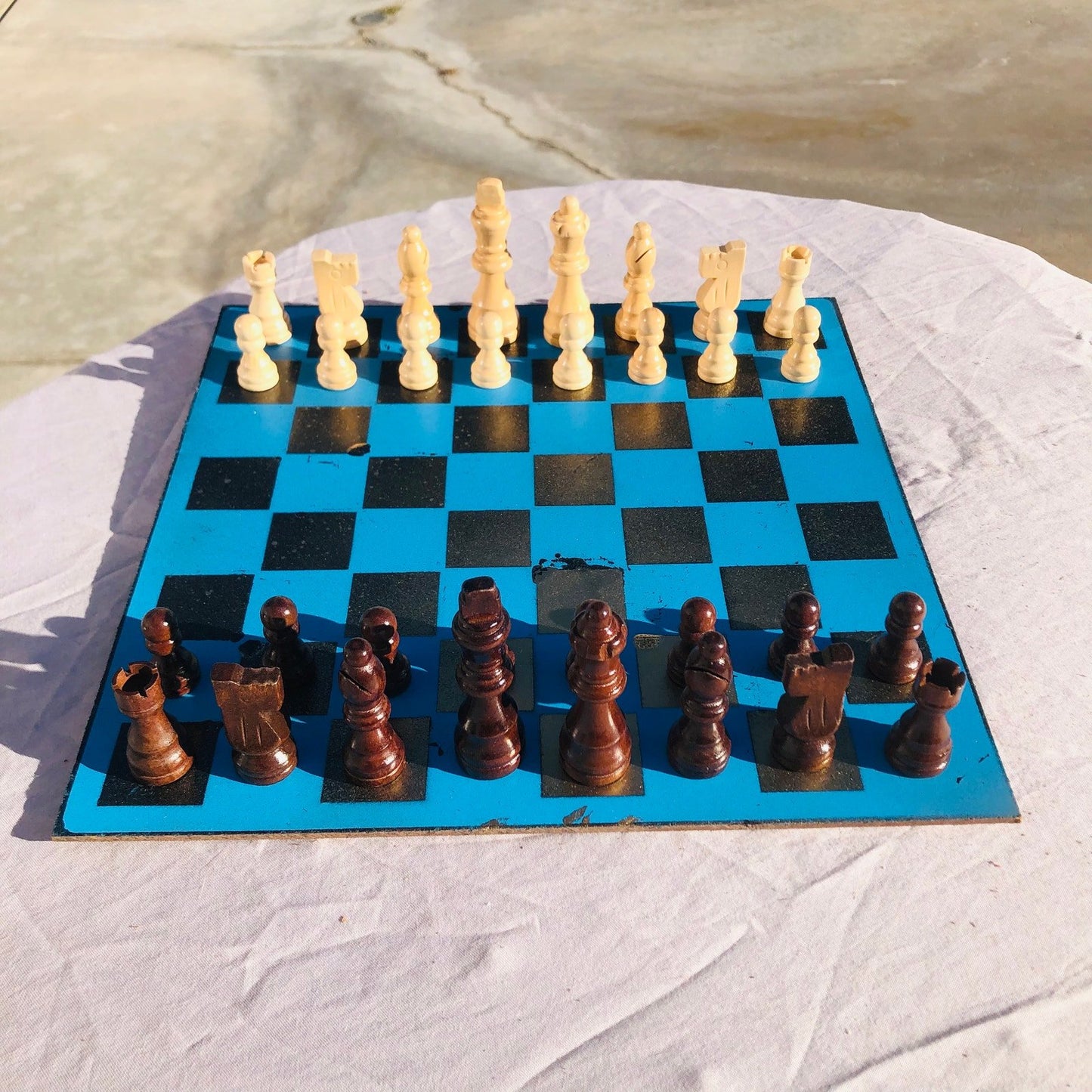 Chess Set - Deep Blue Gold