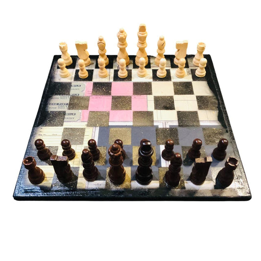 Scrapbook Chess Set - Postcard Pattern