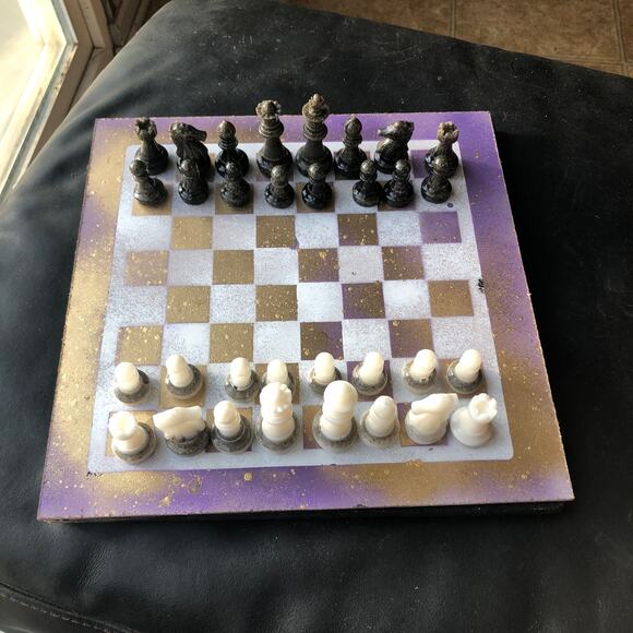 Chess Set - Purple Gold Royal