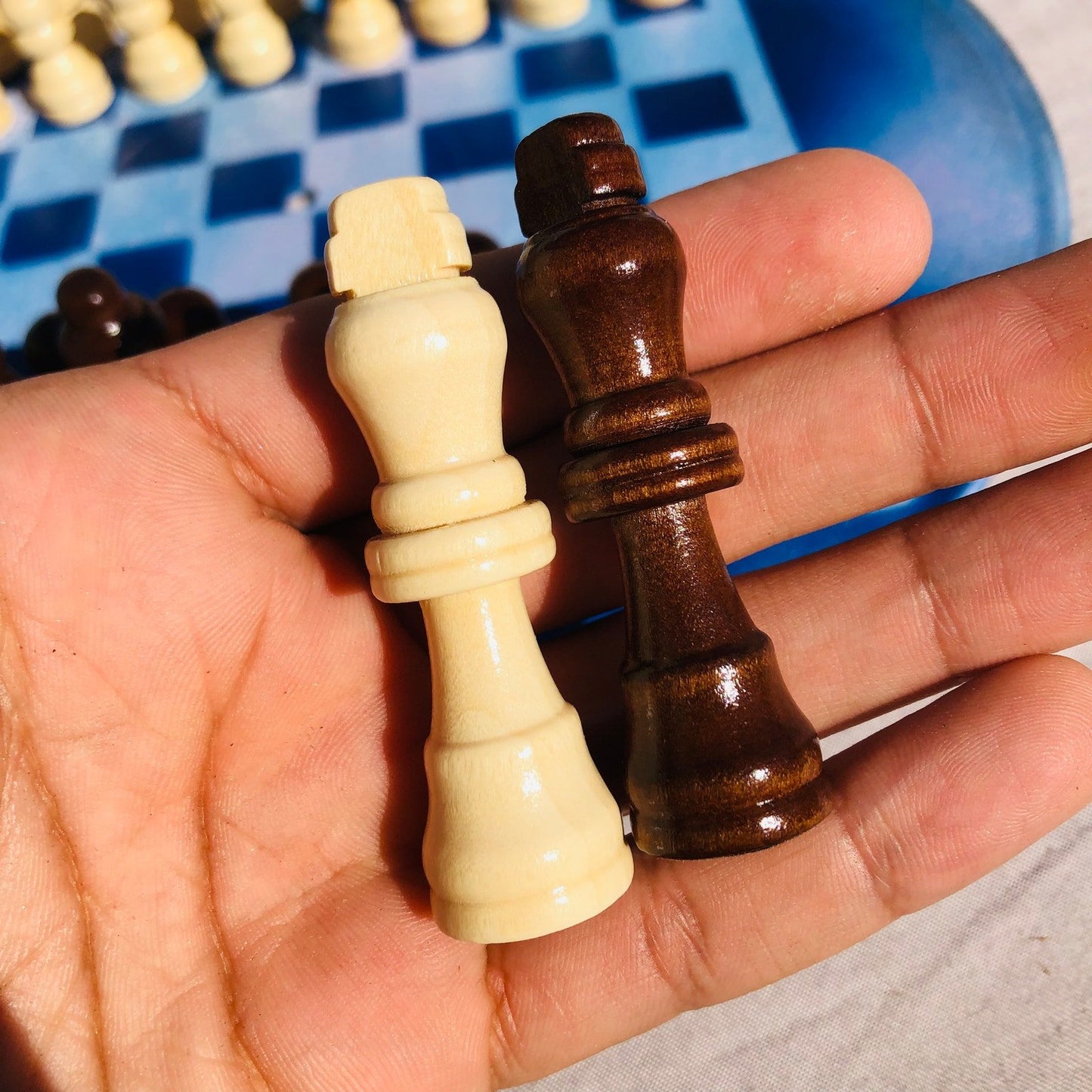 Vinyl Chess Set - Ice Block Blue