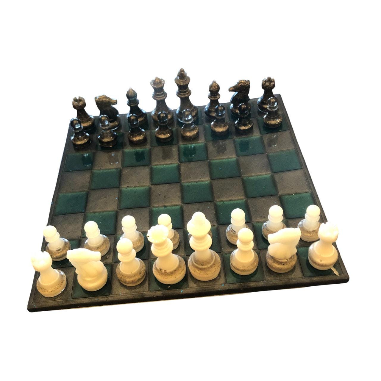 Handmade Resin Chess Set - Space Blue