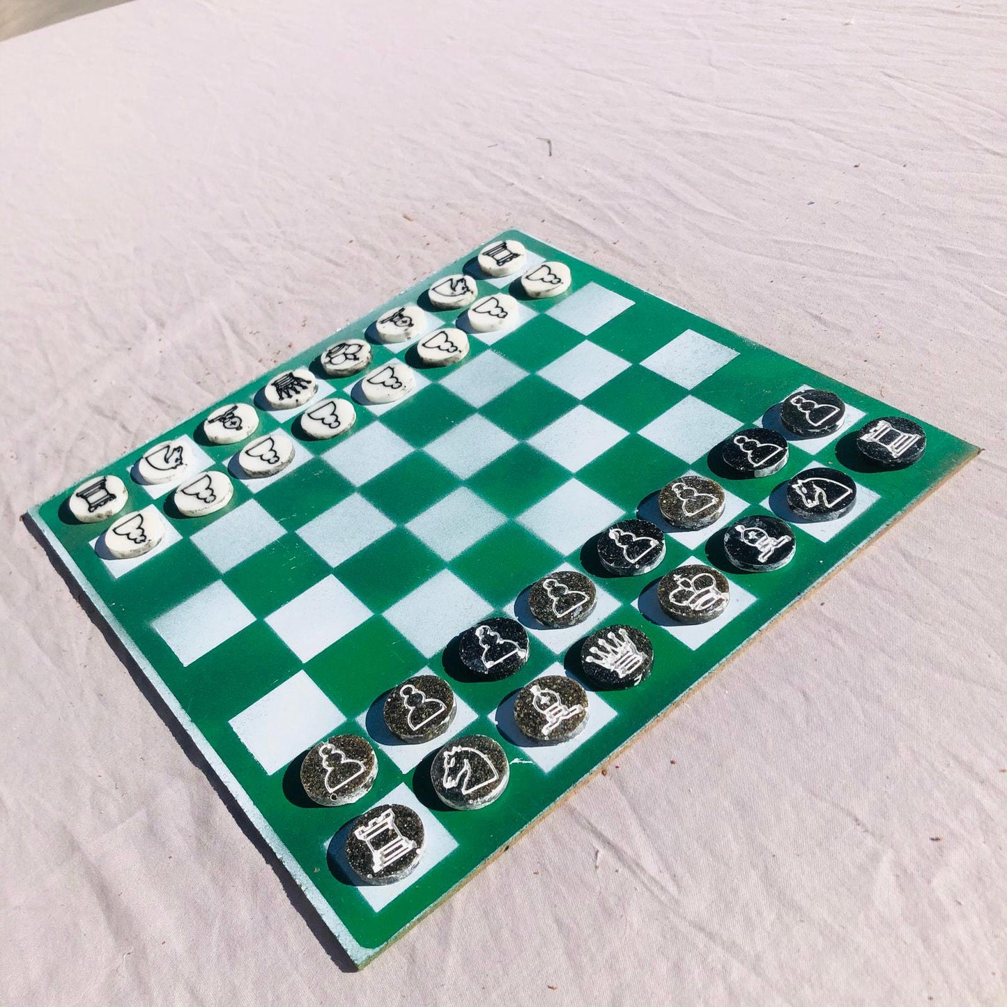 Chess Set - Green & White