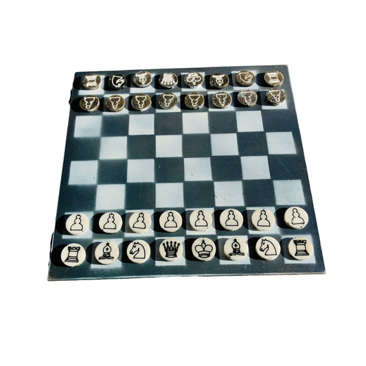 Chess Set - Grayish Blue