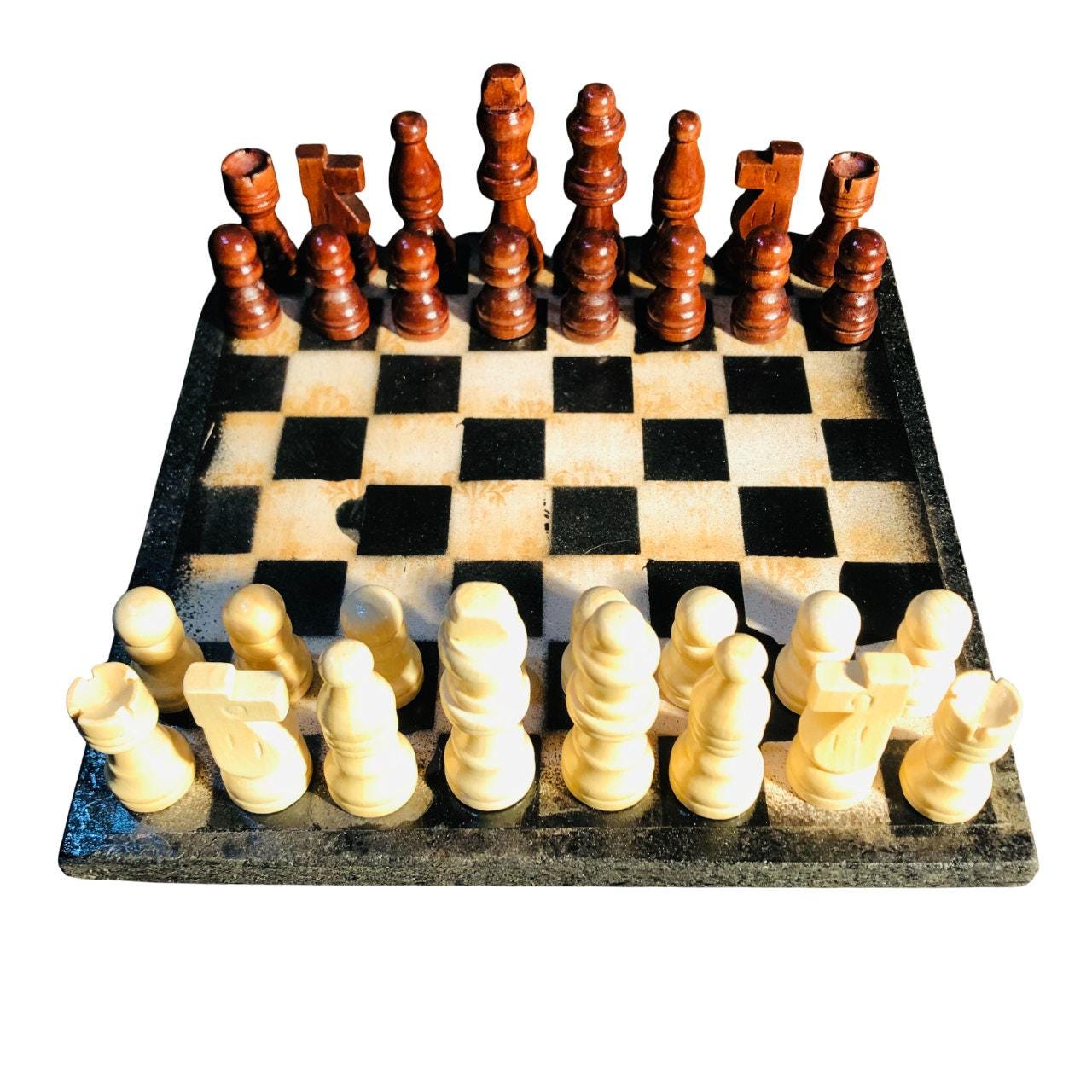 Scrapbook Chess Set - Vintage Yellow