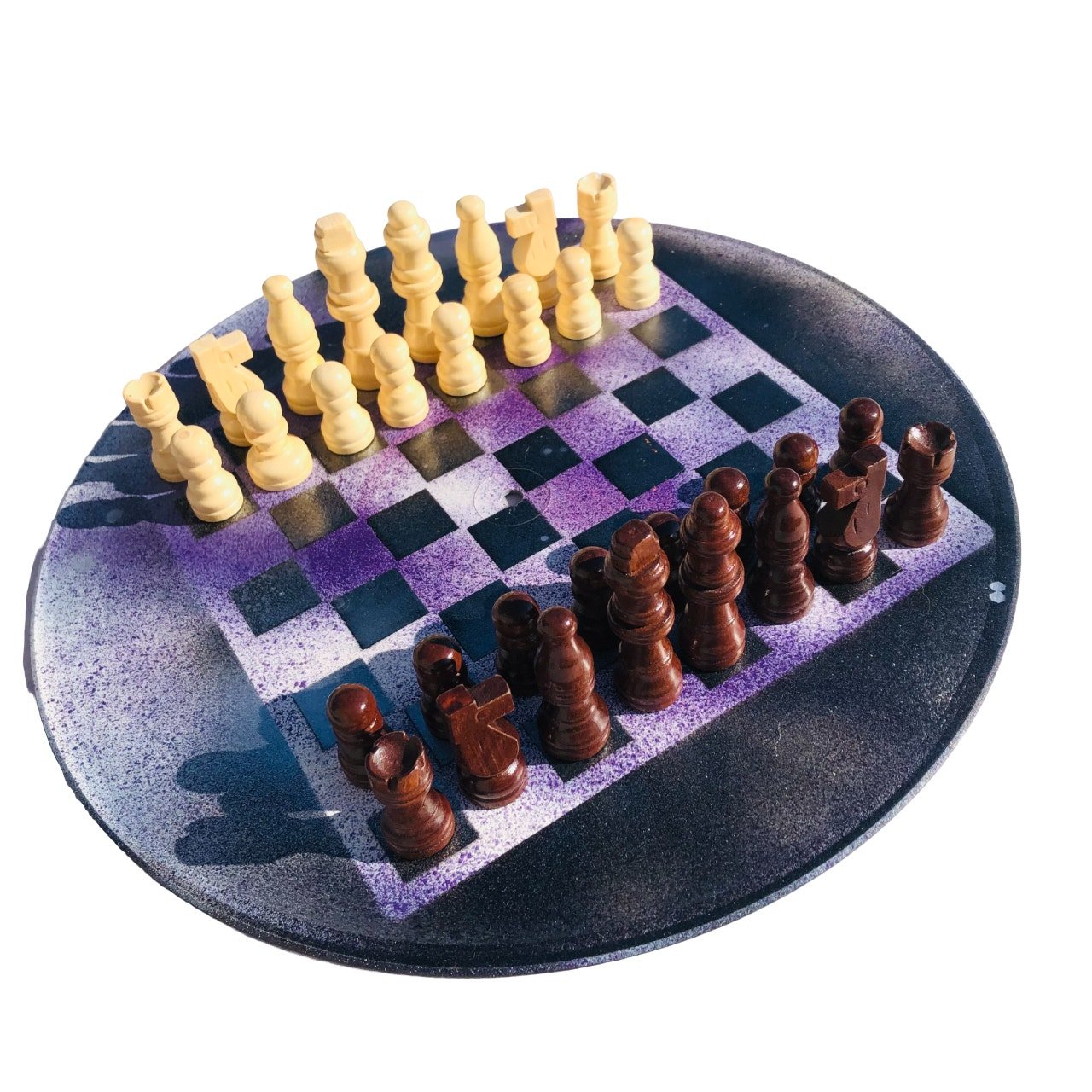 Vinyl Chess Set - Purple Snow