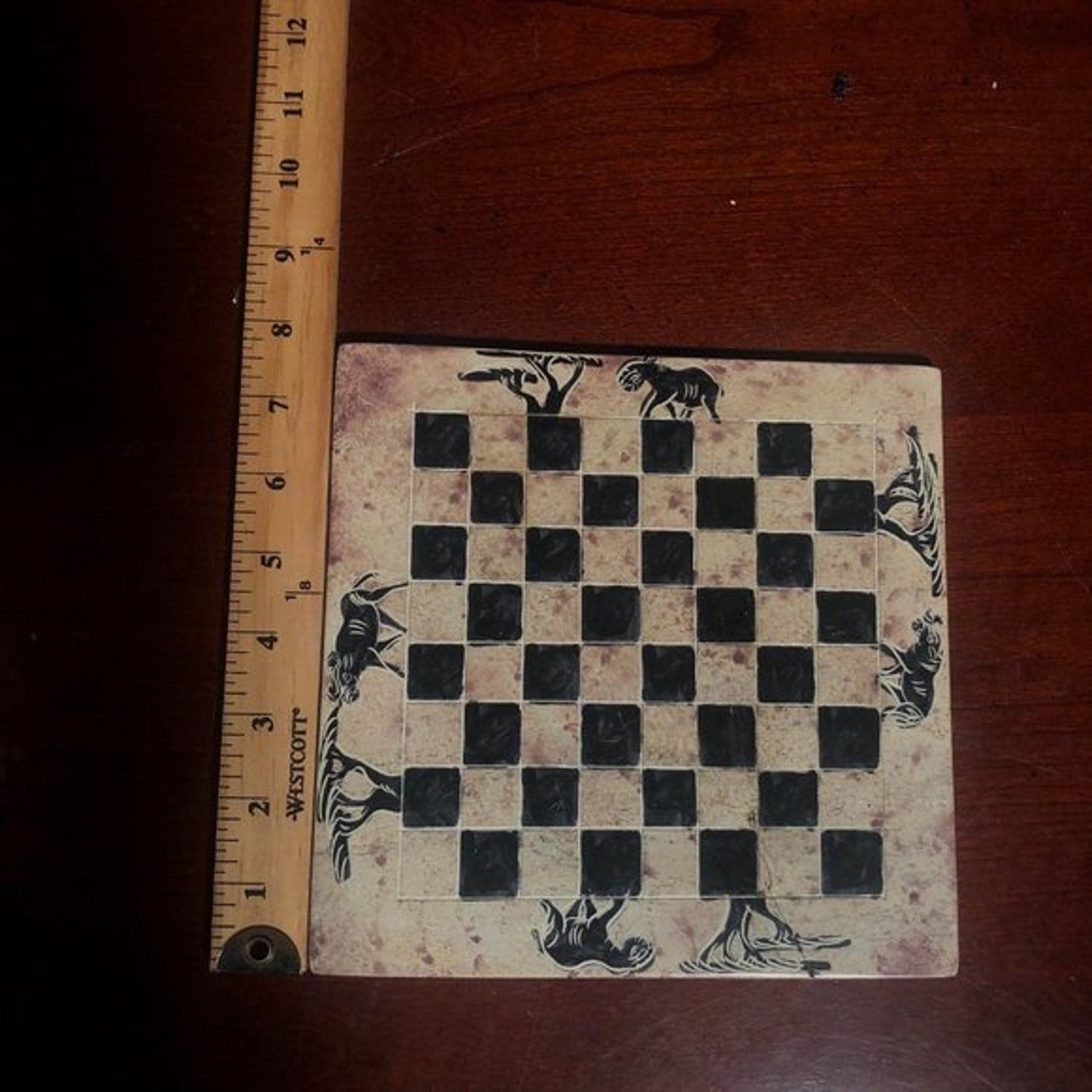 African Vintage Chess Set - Kenyan Old Chess Board