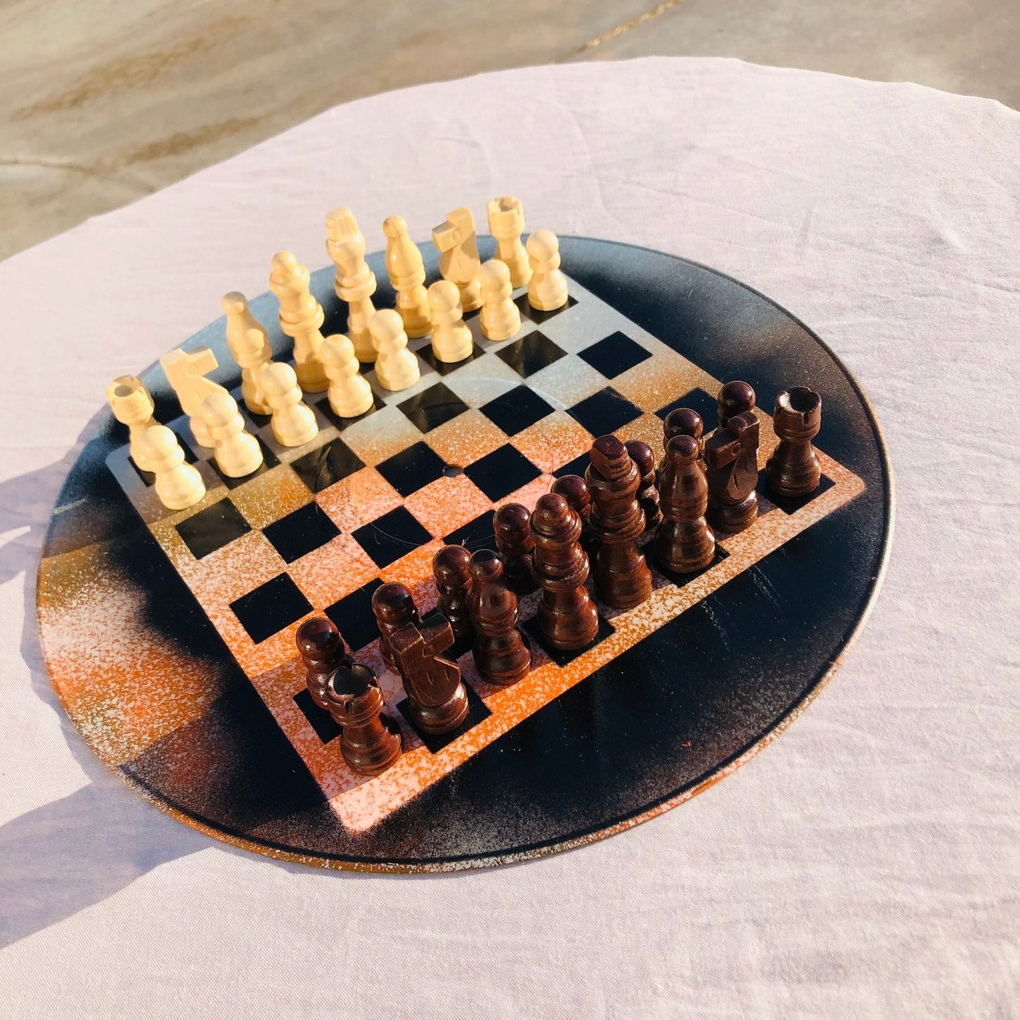 Vinyl Chess Set -  Orange Mist