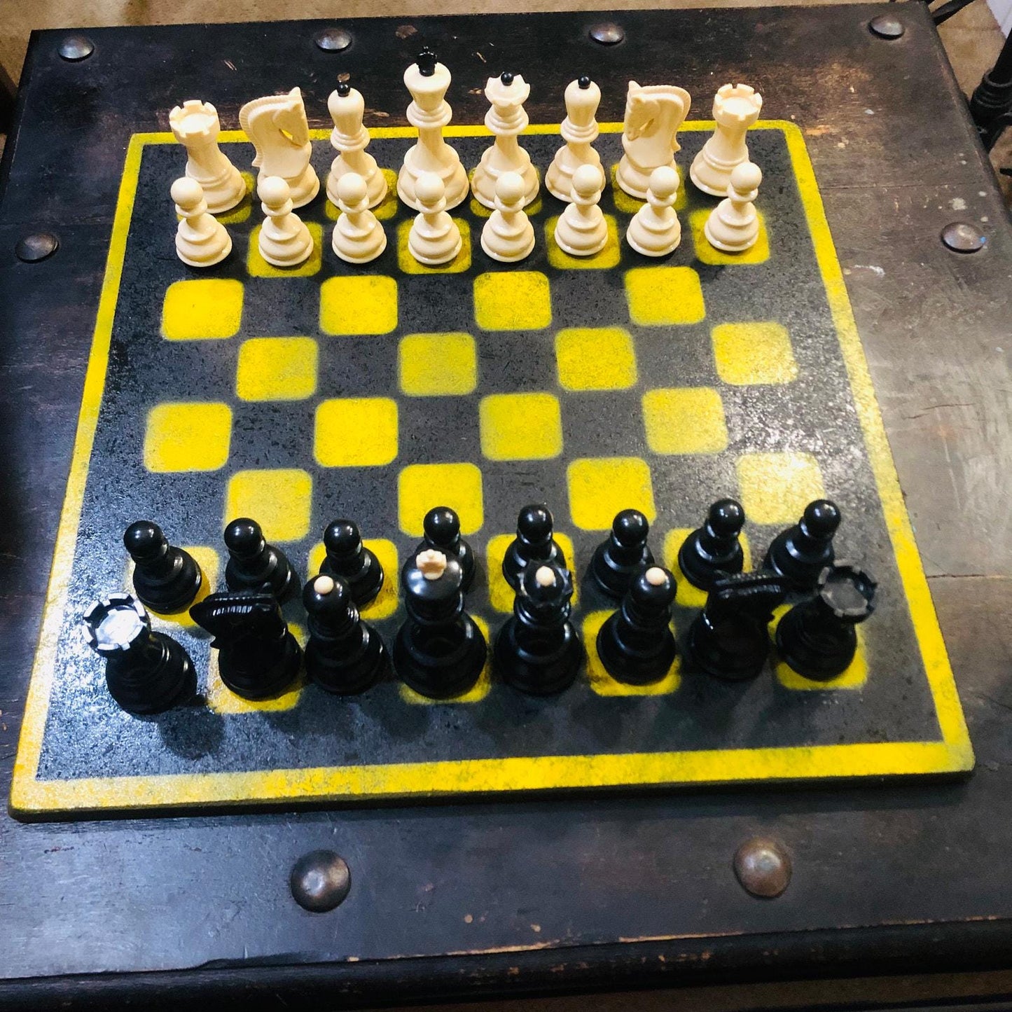 Large Chess Set - Black & Yellow