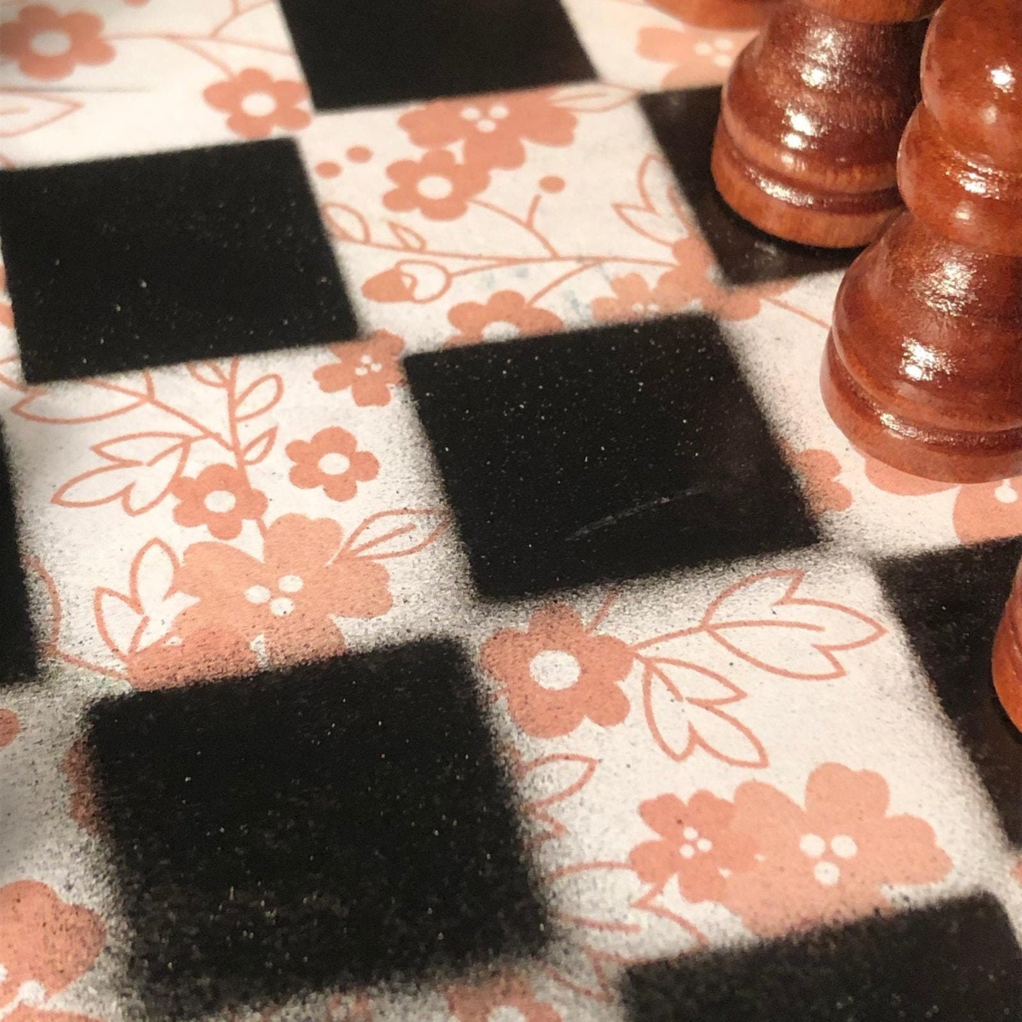 Scrapbook Chess Set - Peach Flower