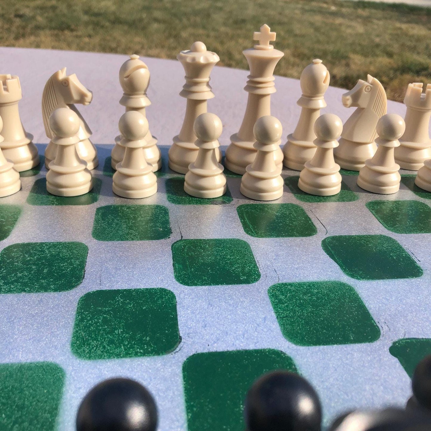 Large Chess Set - Chrome Green