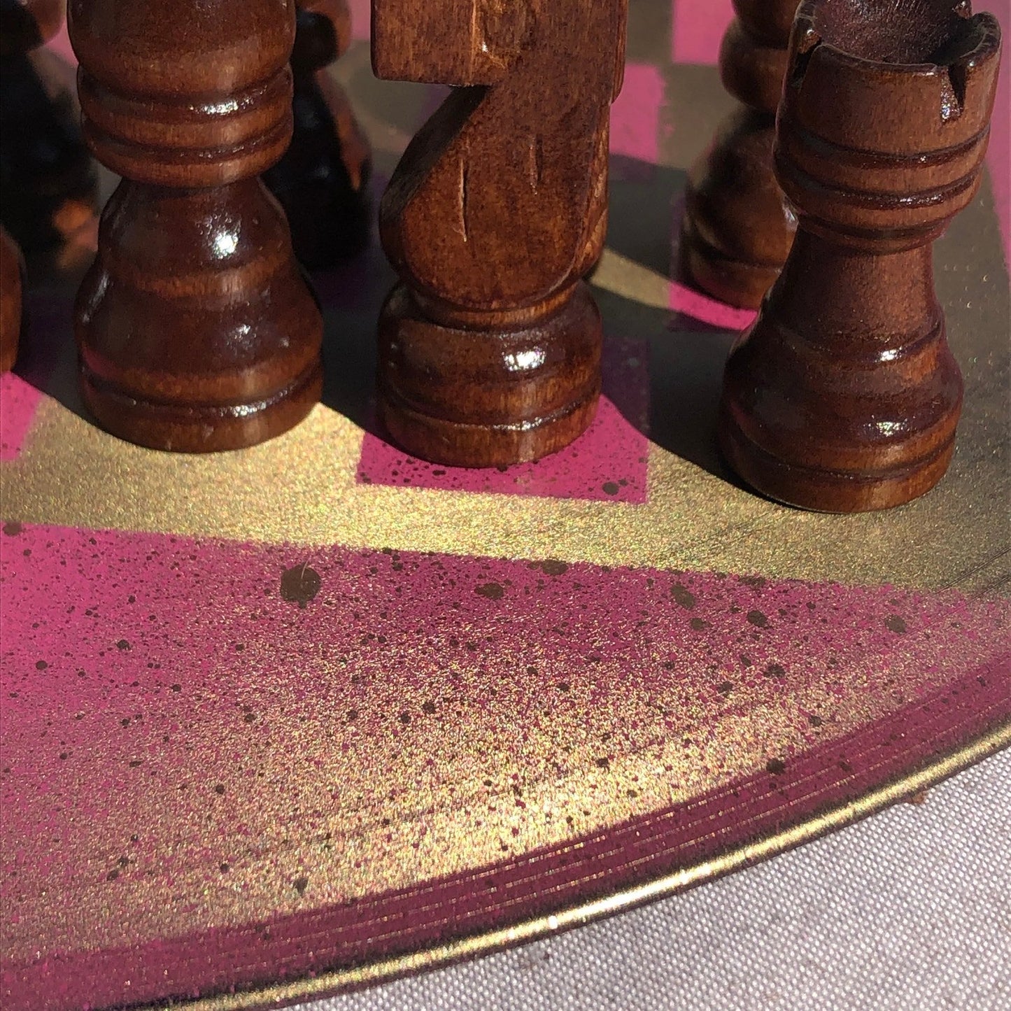 Vinyl Chess Set - Golden Pink